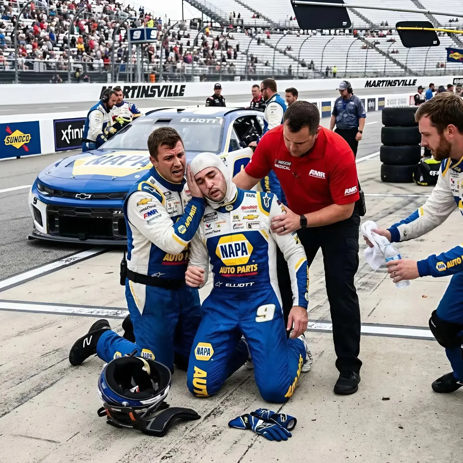 Cover Image for đ¨đąPanic spread throughout the stands as beloved NASCAR driver Chase Elliott suddenly suffered a serious incident in a recent event, forcing him to be rushed for emergency medical care. Security and the medical team quickly intervened to assist while the crowd watched in shock and extreme worry. Now, we have emotional updates on the serious health battle Chase is facing. Our hearts go out to him and his family, wishing him a speedy recovery.