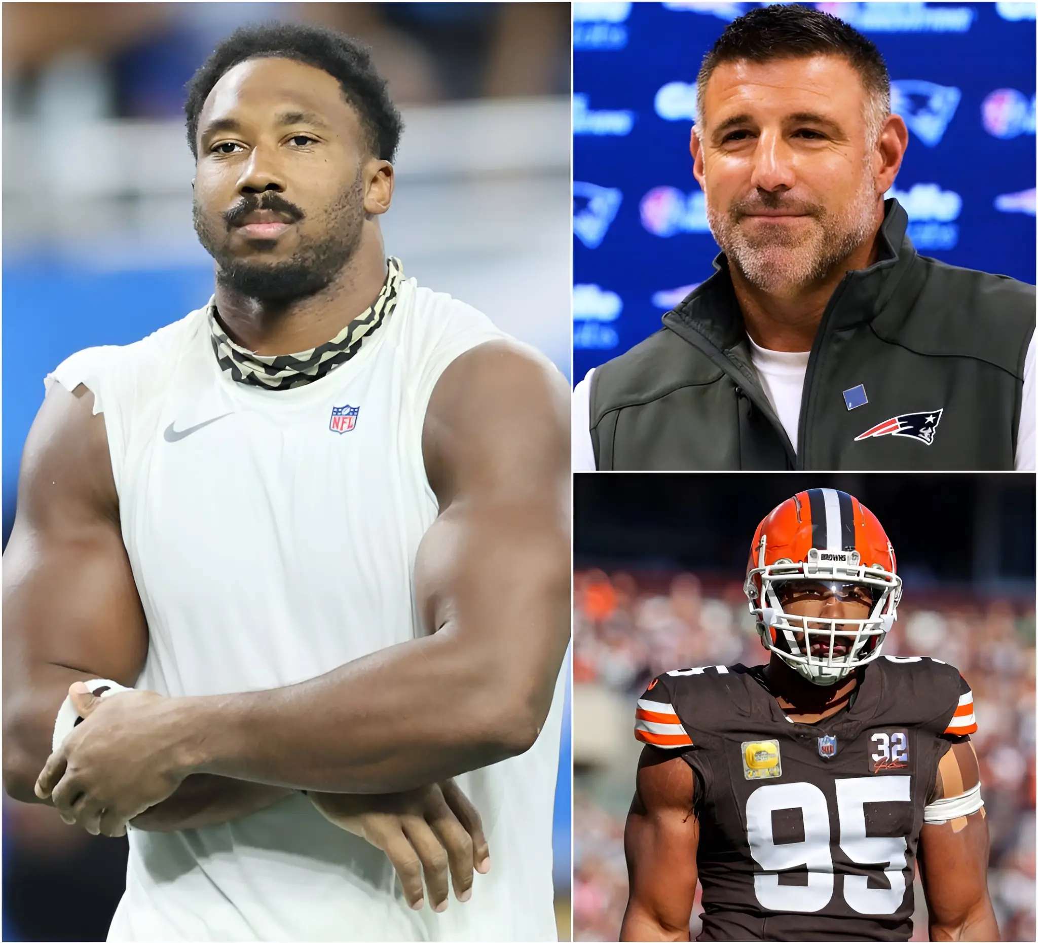 Cover Image for SHOCKING NEWS: The New England Patriots are reportedly preparing a massive trade package — three star players plus multiple high draft picks — in a bold attempt to acquire Browns superstar pass rusher Myles Garrett. Sources say head coach Mike Vrabel believes Garrett is the franchise-altering defensive force who could instantly elevate New England into a dominant AFC powerhouse. League insiders whisper that preliminary discussions have already taken place behind closed doors, signaling an aggressive, win-now mindset. If this blockbuster deal gains real traction, it could detonate the balance of power in the conference and reshape the entire playoff landscape overnight.