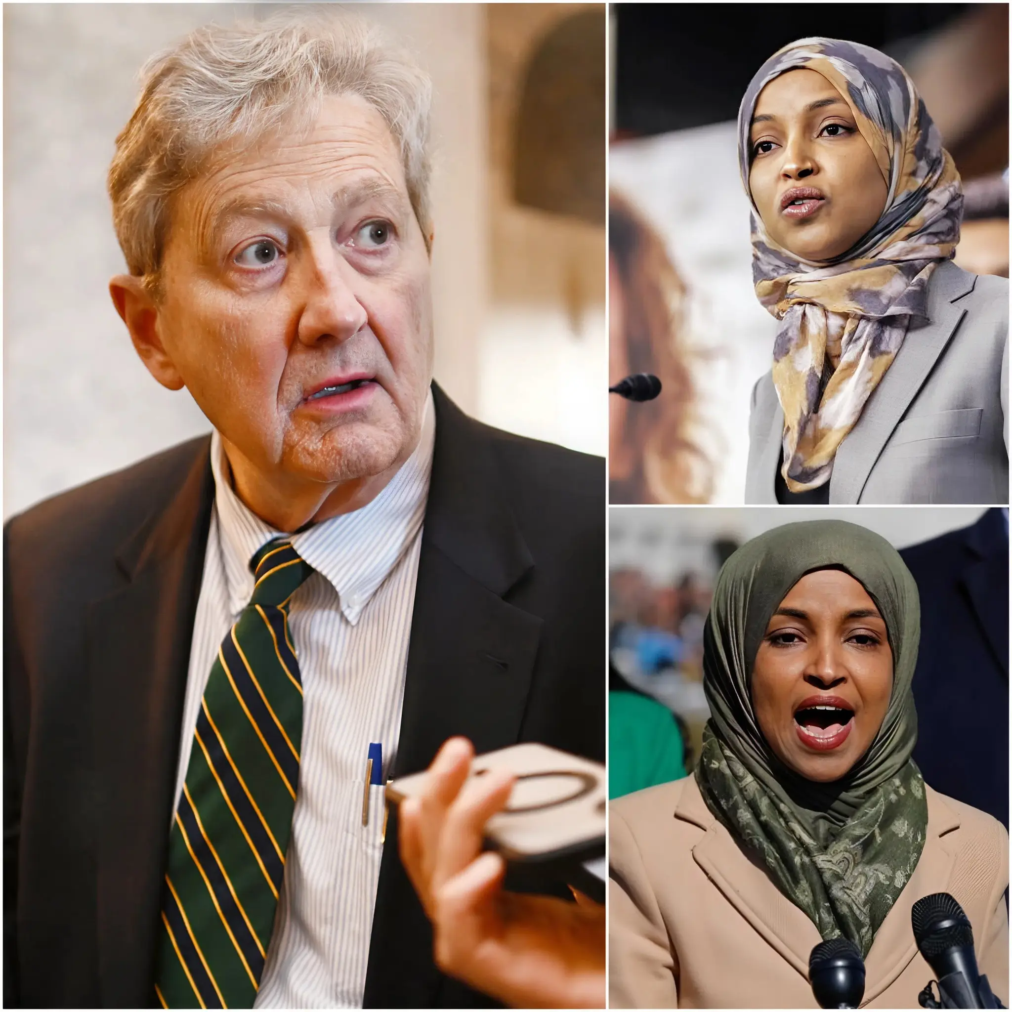 Cover Image for 🔥 FIRE ALERT IN THE SENATE! 🔥 Senator John Kennedy didn’t just speak—he detonated truth bombs across the chamber. The debate was dragging… until he stood, ice in his veins, and said: “I’m tired of people who keep insulting America.” Eleven words. Silence so thick it could choke. Then he zeroed in on Ilhan Omar: “Especially those who came here fleeing danger, built fortunes on our freedom, then spit on the flag that saved them—while cashing $174k salaries and jetting overseas to bash us.” The room erupted. Omar’s face blazed crimson. Rashida Tlaib shouted “POINT OF ORDER—RACIST!” Phones dropped. Gavels froze. Kennedy? Unshaken. “Darlin’, if you hate this country, Delta’s got a one-way ticket waiting. Love it—or leave it. Patriotism isn’t hate. It’s gratitude.” C-SPAN shattered records. Social feeds exploded. The Squad went dark. The nation? Listening. The message? Clear: Enough is enough. One Senator. One truth. One firestorm spreading from the Capitol to every home.