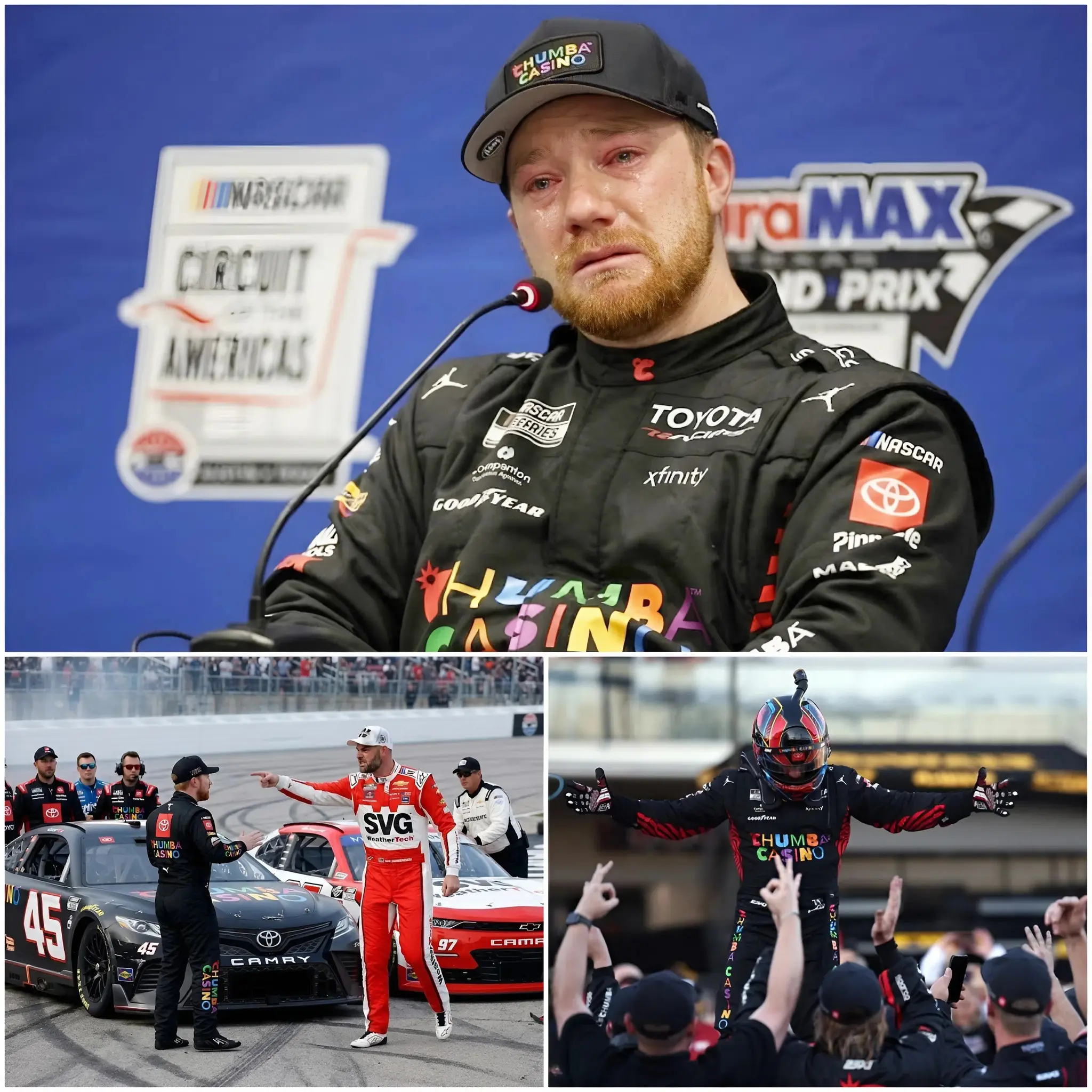 Cover Image for BREAKING NEWS: “PLEASE STOP TALKING ABOUT ME,” Tyler Reddick wearily addressed the heated debate following his three consecutive NASCAR championship wins in 2026. Immediately, Shane van Gisbergen left a sharp remark that sent Reddick reeling, exclaiming, “I’M LEAVING AMERICA!”, leaving the NASCAR community stunned…