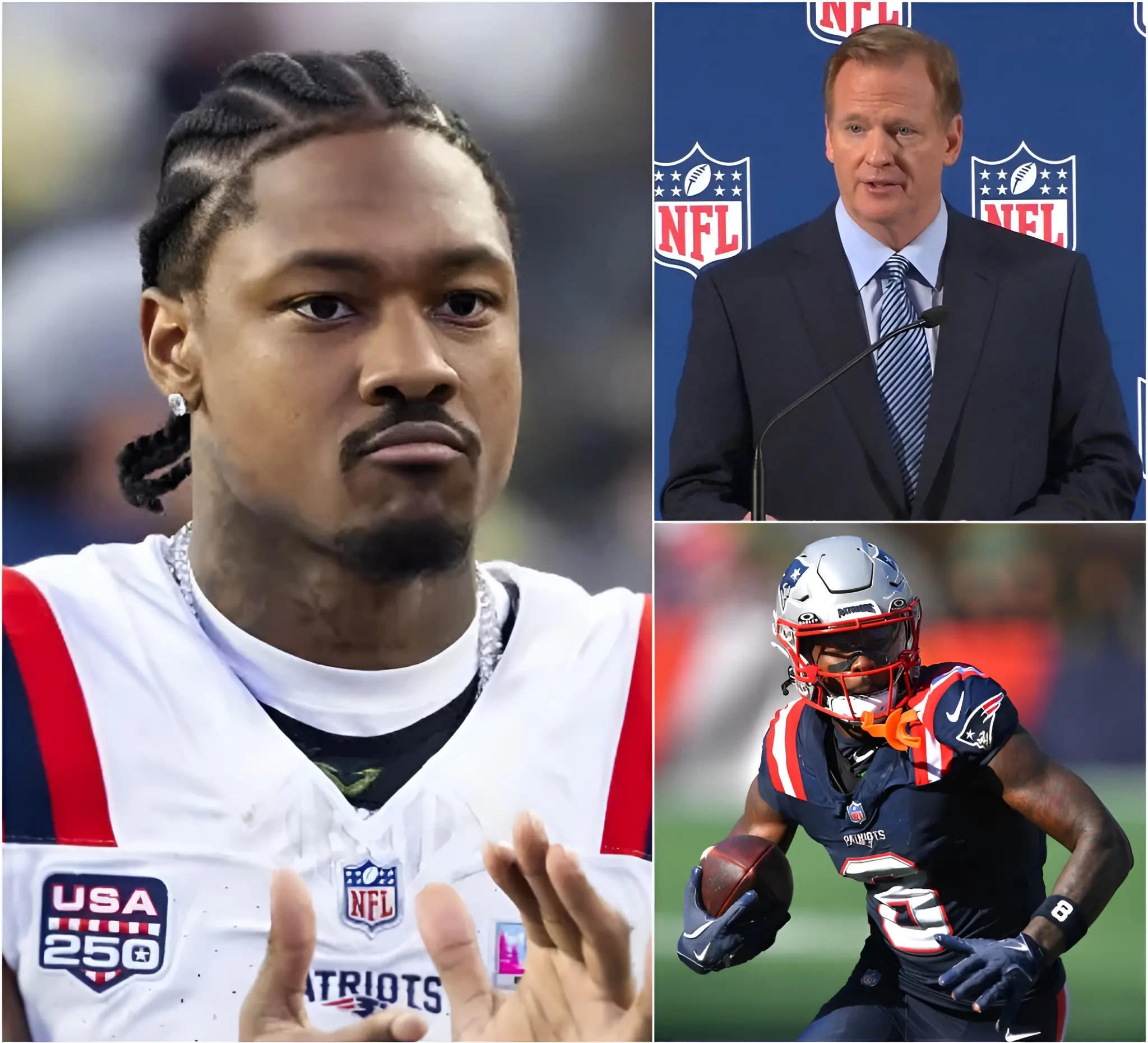 Cover Image for 🚨 BREAKING NEWS: Former Patriots star Stefon Diggs has announced he plans to file a lawsuit against the NFL, claiming that the New England Patriots released him without any prior discussion or consent. Diggs says the decision seriously damaged his reputation and could impact the future of his career. Shortly after the shocking statement, NFL Commissioner Roger Goodell responded, sending the NFL community into a frenzy. The controversy is quickly spreading across social media as more details begin to emerge.