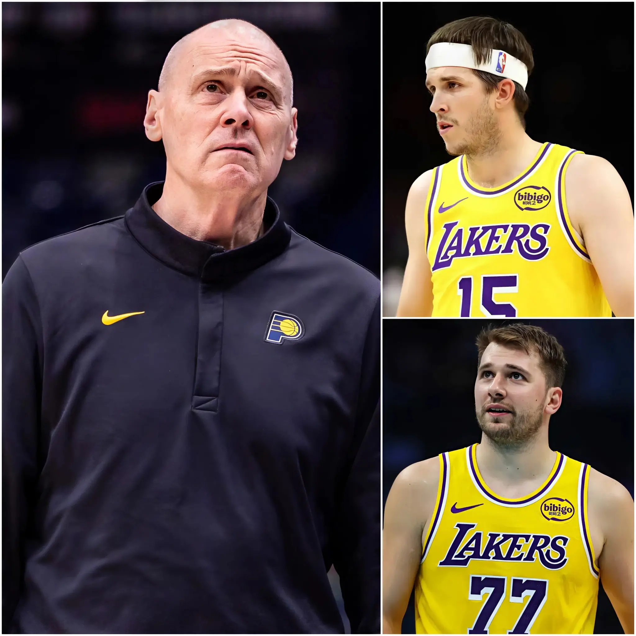 Cover Image for “He cheated!” Just seconds after the 128–117 loss to the Los Angeles Lakers, the Indiana Pacers head coach Rick Carlisle, his face red with anger, pointed directly at Austin Reaves and accused the Lakers star of deliberately making a dirty play against a Pacers player. He also demanded that the league immediately launch an urgent investigation. Just five minutes later, in front of dozens of television cameras, Luka Dončić slowly lifted his head, gave a cold smile, and delivered exactly 15 razor-sharp words. The entire arena instantly descended into chaos, as Rick Carlisle stood frozen, his face turning pale, while millions of basketball fans across the United States watched the moment unfold live.