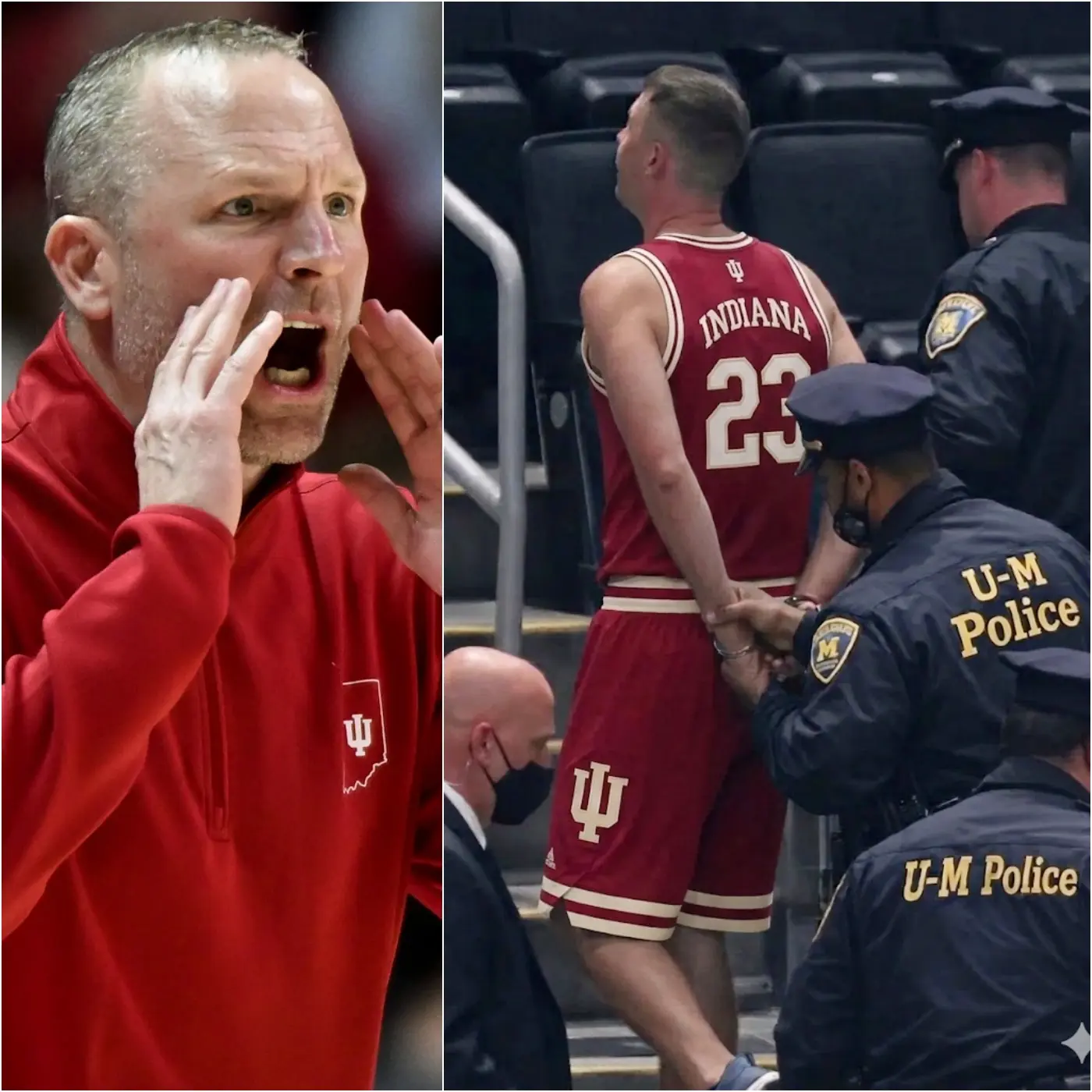 Cover Image for 🚨 BREAKING: Chaos erupted outside the arena as an Indiana Hoosiers fan was arrested and forcefully escorted away by UMPD officers after launching a sudden attack on an Ohio State Buckeyes supporter just minutes before the explosive Ohio State Buckeyes vs. Indiana Hoosiers basketball showdown tipped off.