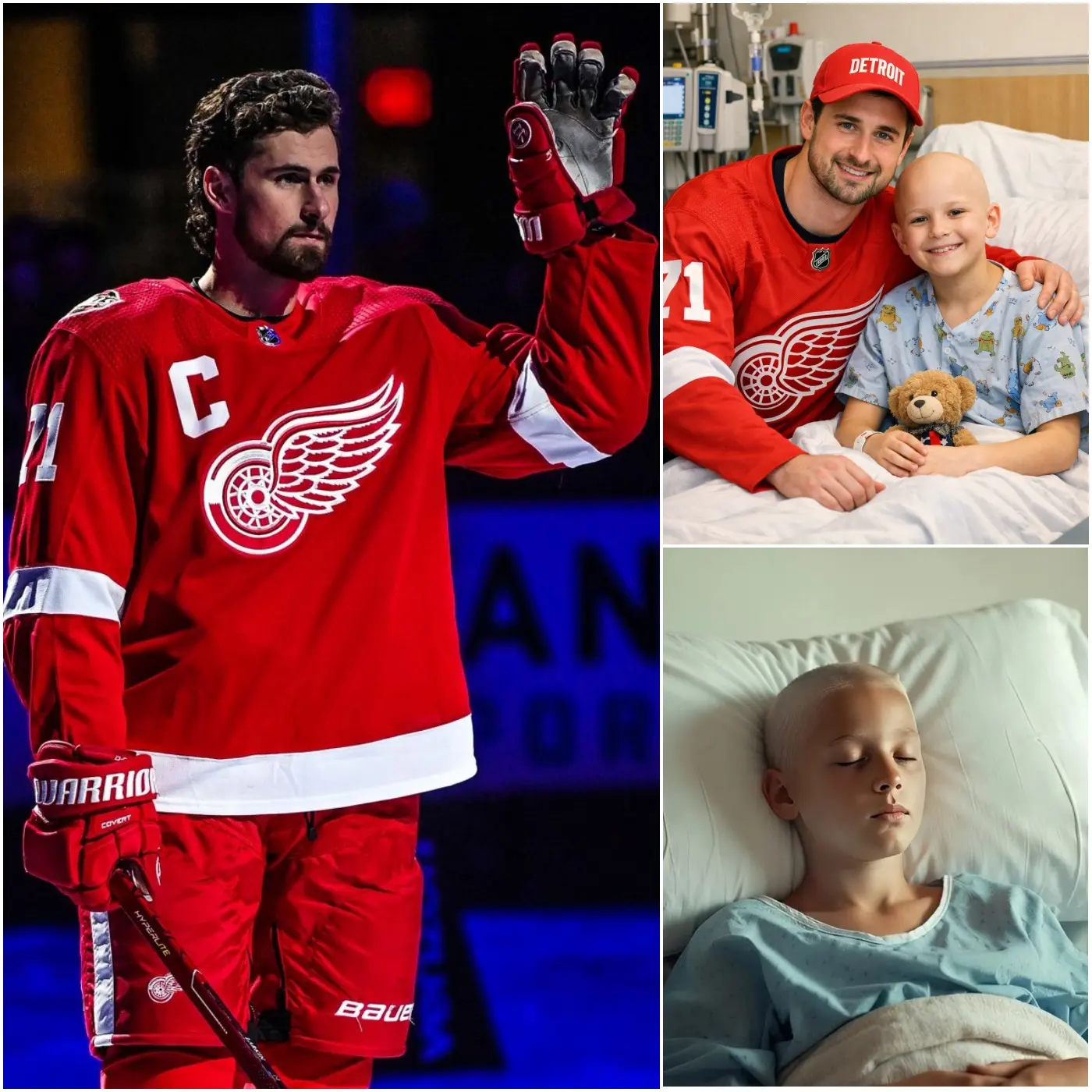 Cover Image for ❤️ SURPRISE: A 9-year-old boy battling a malignant brain tumor had one final wish — to call his hero, Dylan Larkin. What Larkin did next went far beyond a simple phone call, leaving the hospital staff and the boy’s family completely amazed.