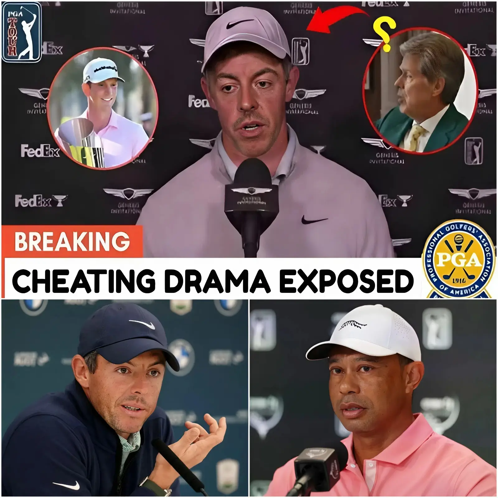 Cover Image for The Rory & Tiger vs Bridgeman Showdown Just Exploded — And the PGA Tour Could Be Facing Its Biggest Crisis in Years.