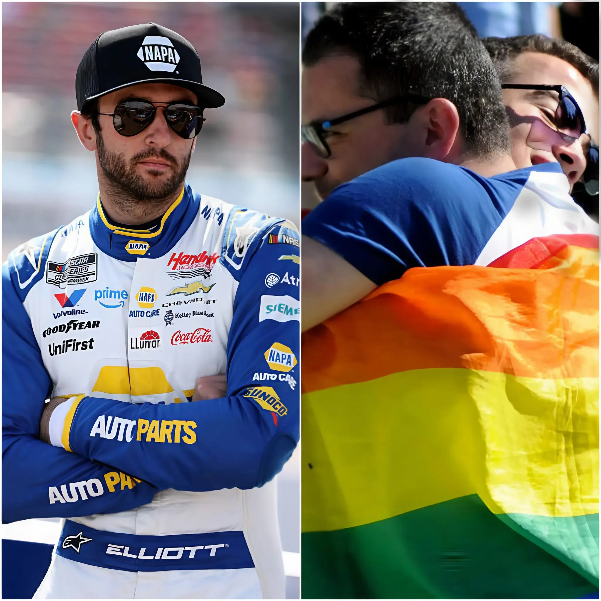 Cover Image for BREAKING: NASCAR star Chase Elliott has rocked the racing world by refusing to wear a rainbow-themed helmet honoring the L.G.B.T.Q community.