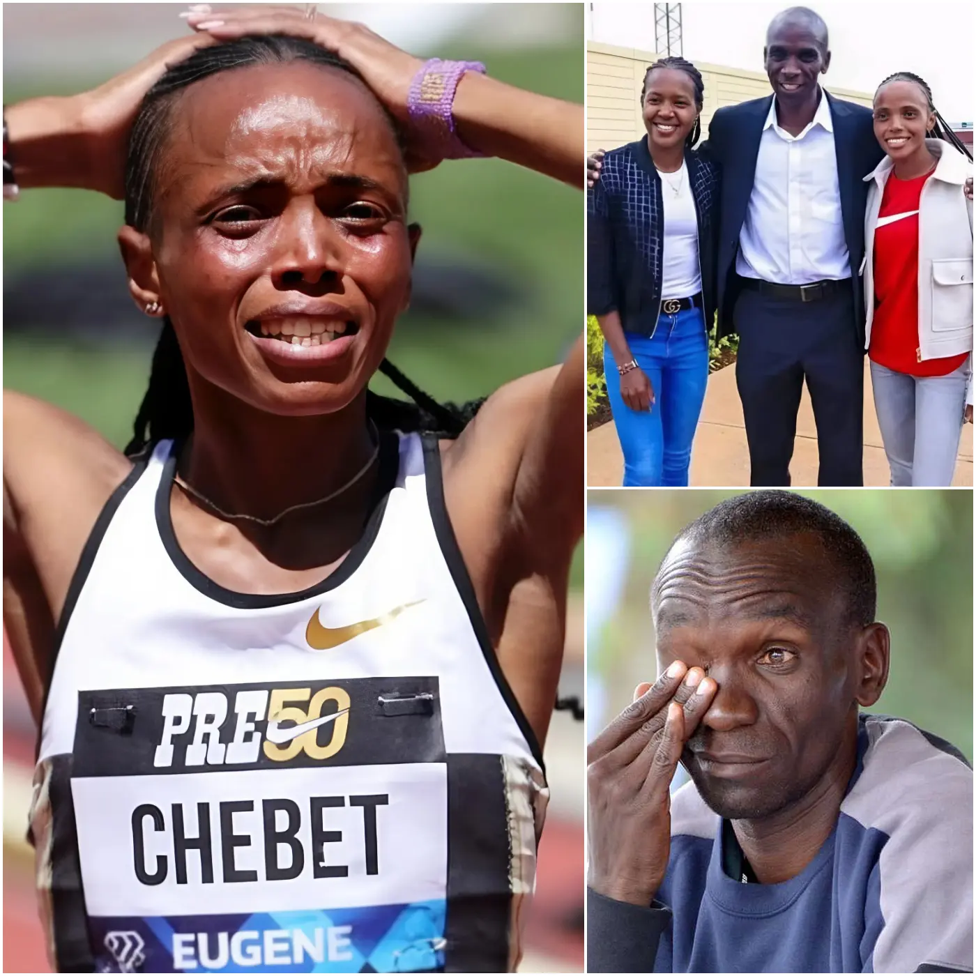 Cover Image for “How terrible!”– Beatrice Chebet bursts into tears, begging them to stop: Please stop bullying and insulting Eliud Kipchoge! Kenyan track and field athlete Beatrice Chebet has strongly condemned online bullying, defending marathon legend Eliud Kipchoge amid a vicious wave of attacks on social media 👇