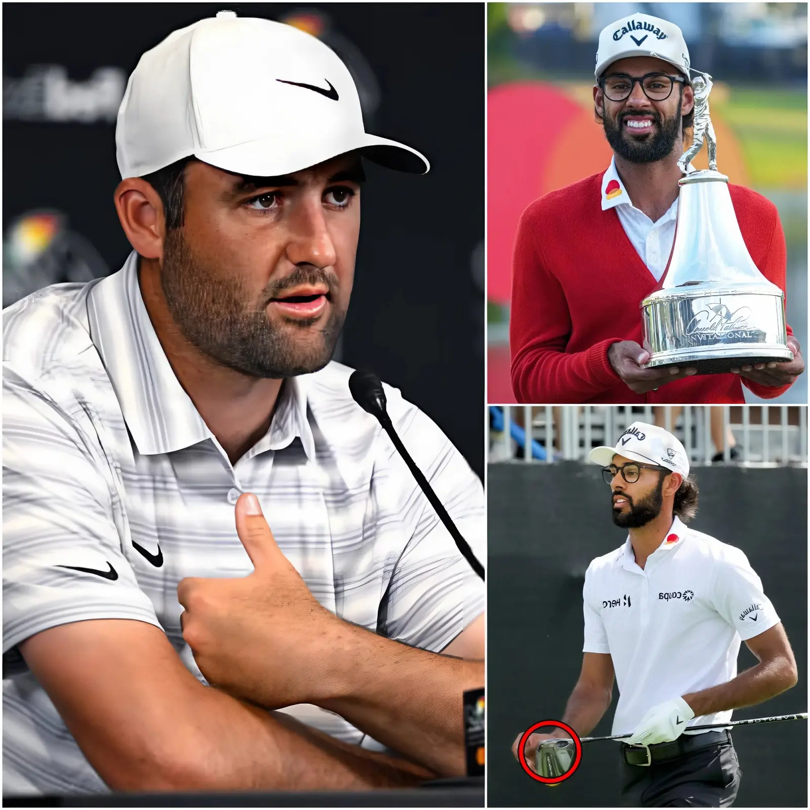 Cover Image for “CHECK HIS EQUIPMENT RIGHT NOW!”🔴 Scottie Scheffler stunned the media tent when he openly called for officials to inspect the equipment used by Akshay Bhatia