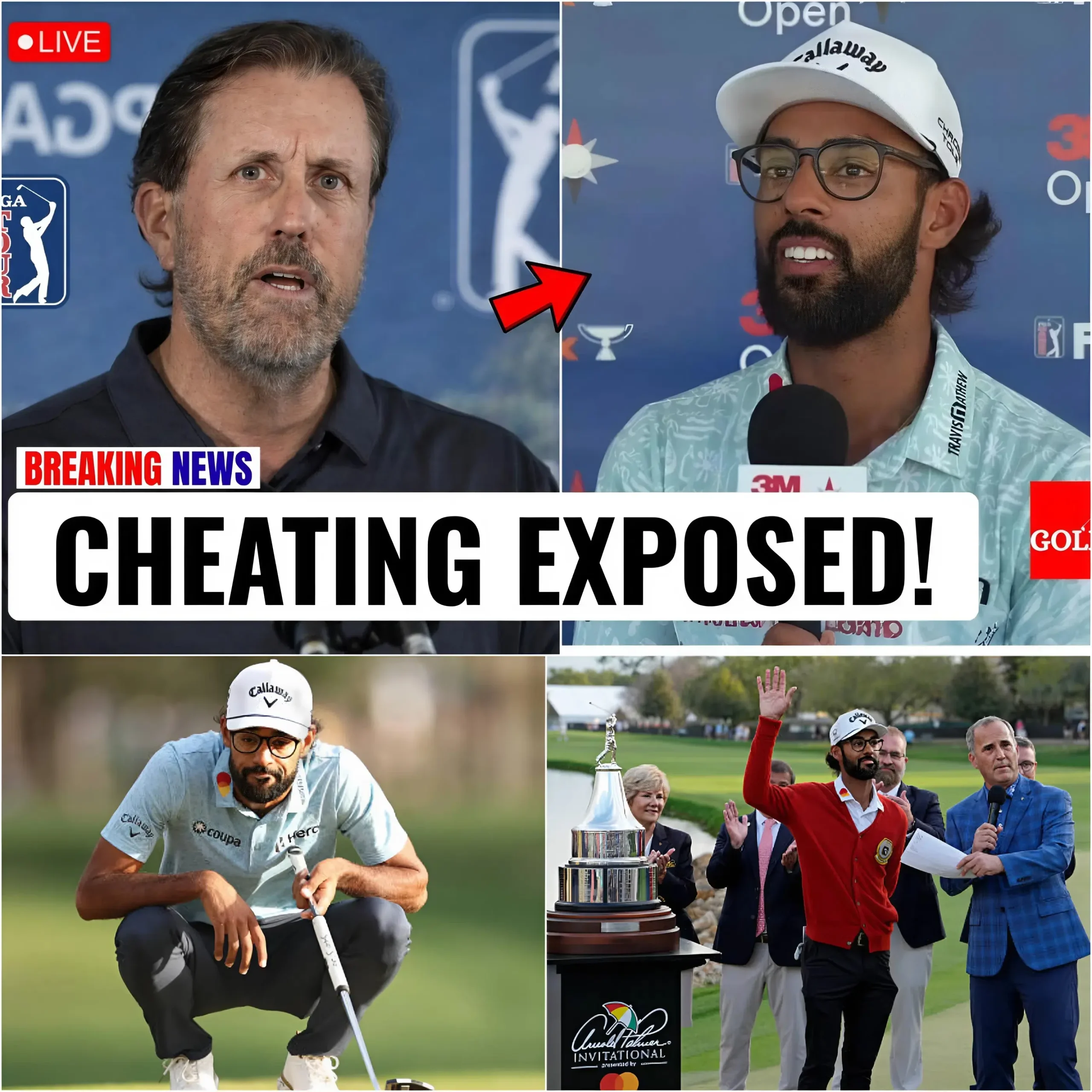 Cover Image for PGA TOUR CHAOS! Phil Mickelson CALLS OUT Akshay Bhatia After Round 3 Cheating Scandal!