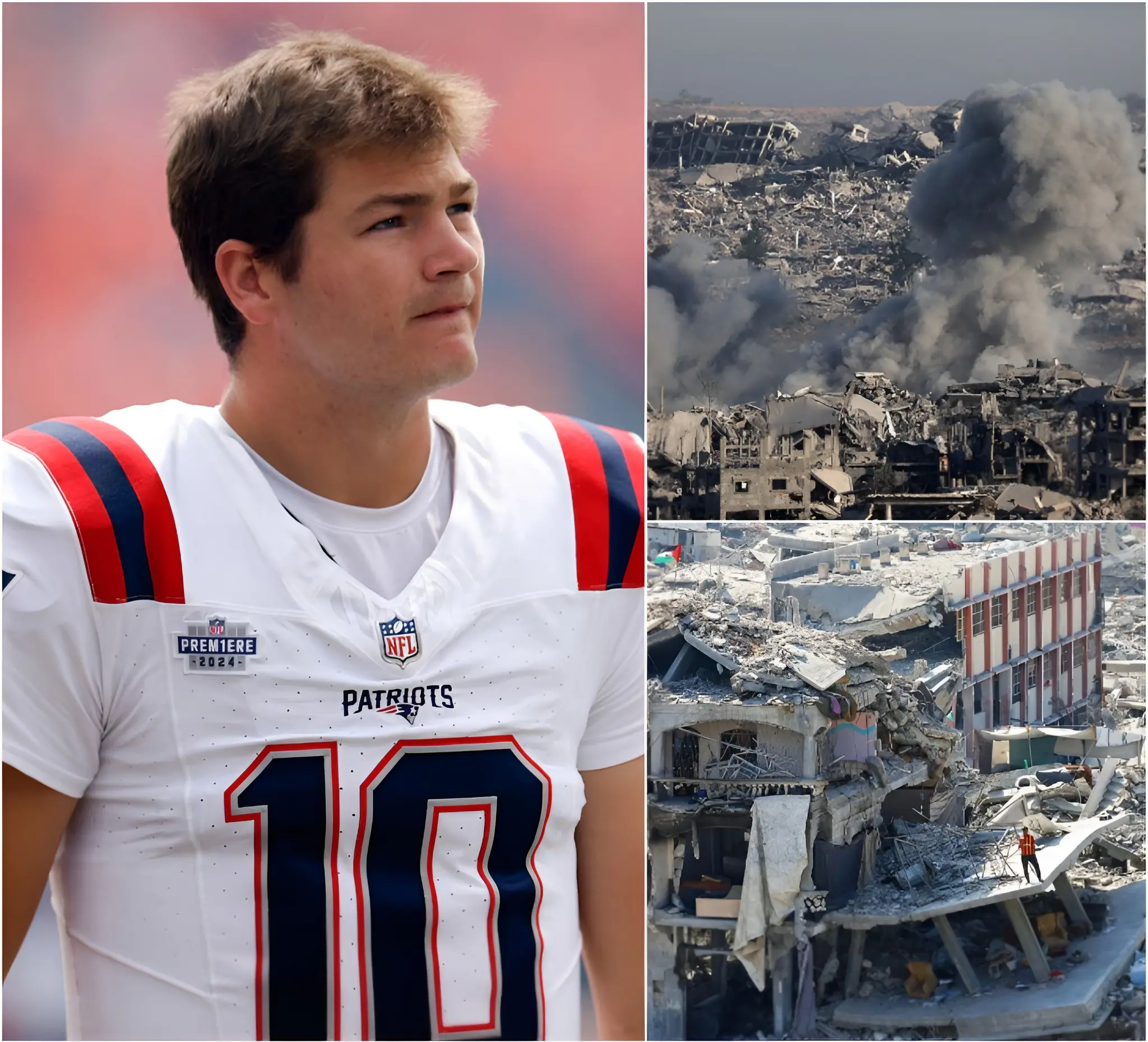 Cover Image for BREAKING NEWS: Patriots quarterback Drake Maye has reportedly donated his entire $10 million in recent bonuses and sponsorship earnings to fund emergency relief and medical aid for victims of the tragic elementary school strike in southern Iran.