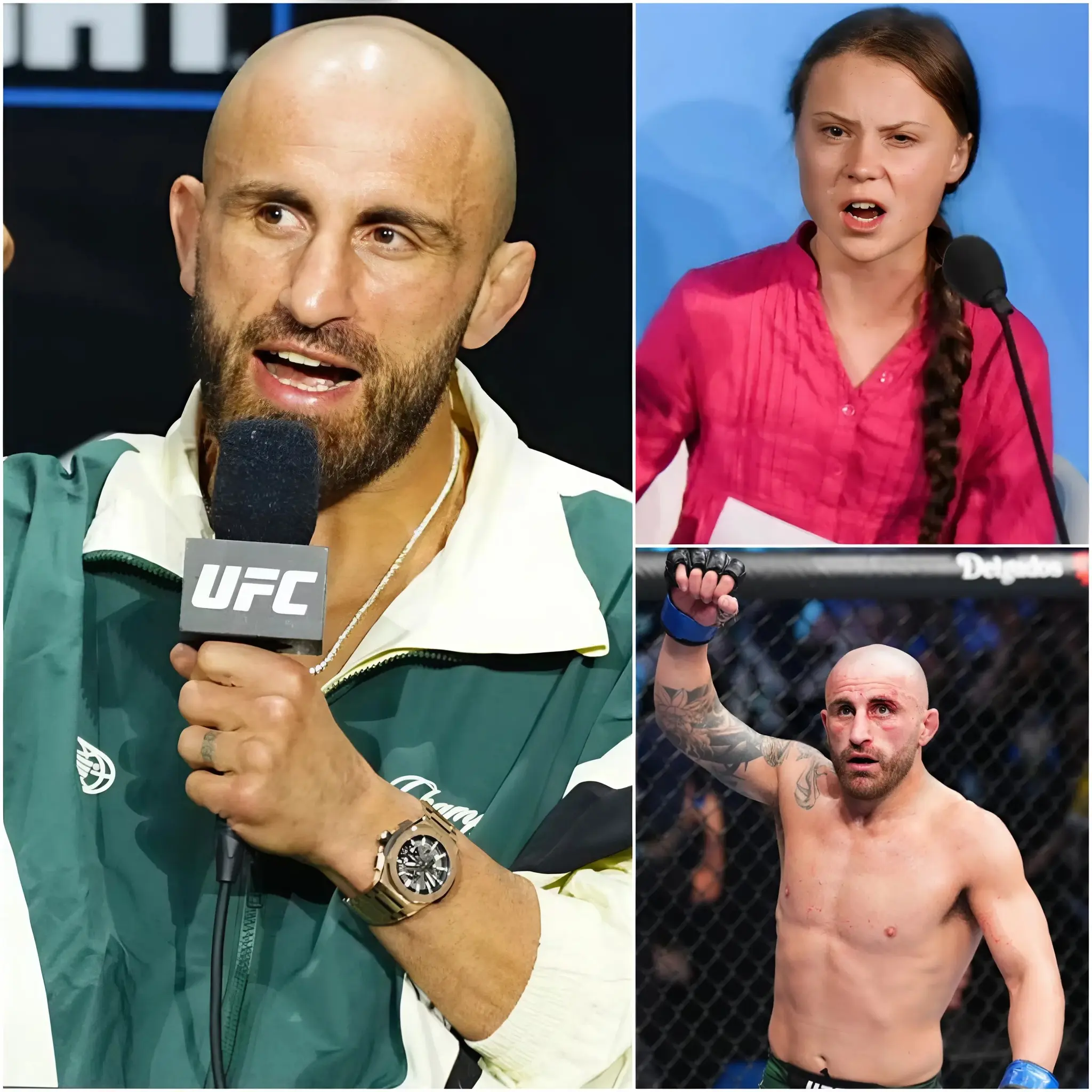 Cover Image for 🚨 “SIT DOWN, BARBIE!” MMA star Alexander Volkanovski was abruptly interrupted during a live television broadcast when climate activist Greta Thunberg publicly called him a “TRAITOR” for refusing to join an LGBTQ+ climate protection and inclusion campaign she was promoting for the 2026 sports season.