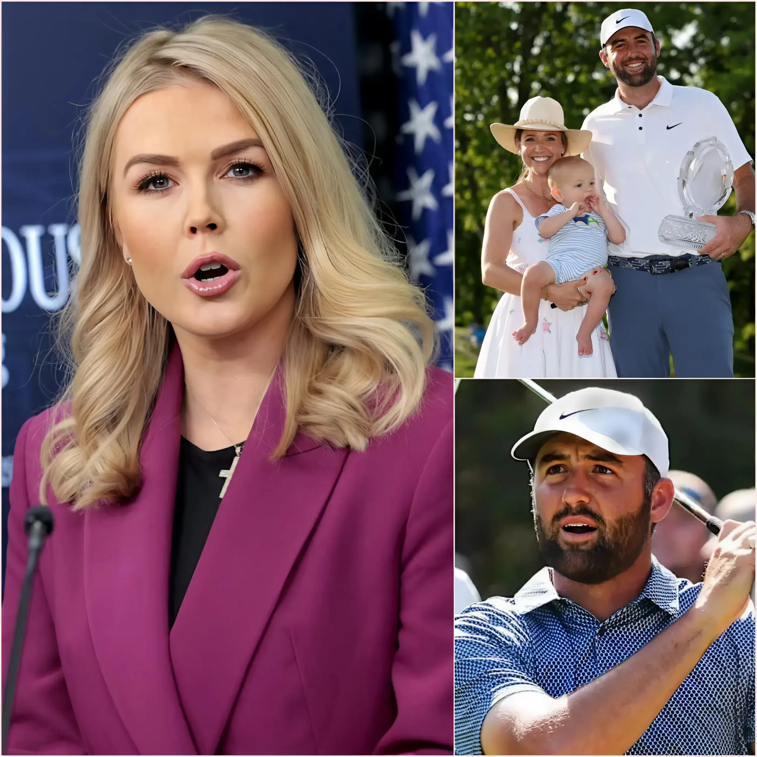 Cover Image for At the Arnold Palmer Invitational, a shocking confrontation erupted when Karoline Leavitt allegedly attacked the family of Scottie Scheffler. Scheffler responded firmly, stunning the crowd. A leaked locker room video is now fueling intense controversy and speculation.