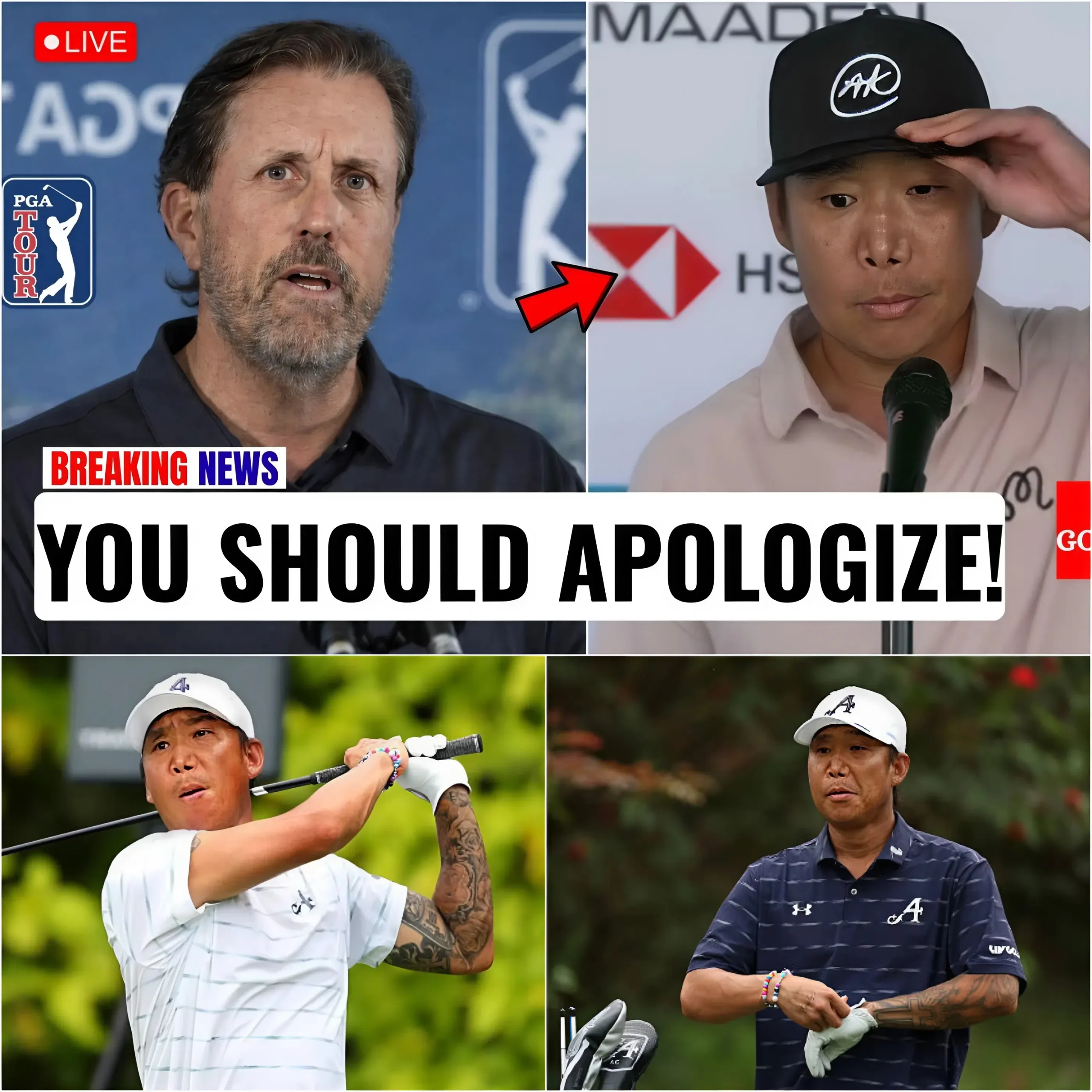 Cover Image for 🚨 PGA TOUR CHAOS! Phil Mickelson has publicly called out Anthony Kim, leaving fans of the PGA Tour stunned and sparking intense reactions across the golf world.