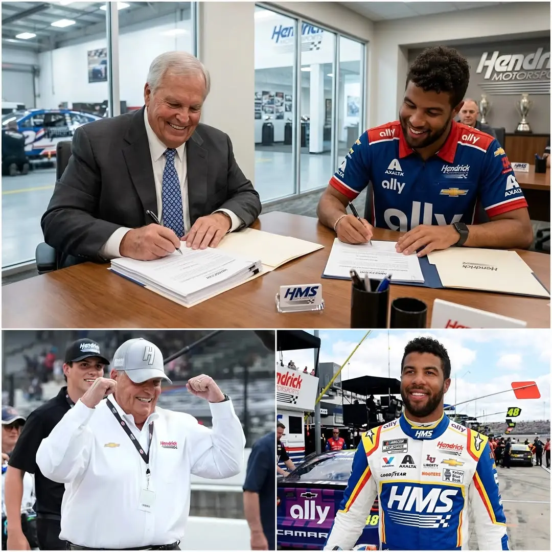 Cover Image for BREAKING: Bubba Wallace shocks the racing world! 🏁 He’s inked a jaw-dropping 5-year deal with Hendrick Motorsports—$215 MILLION fully guaranteed! 💥 Averaging $43M per year, this contract sets a historic new standard in NASCAR history. 🔥