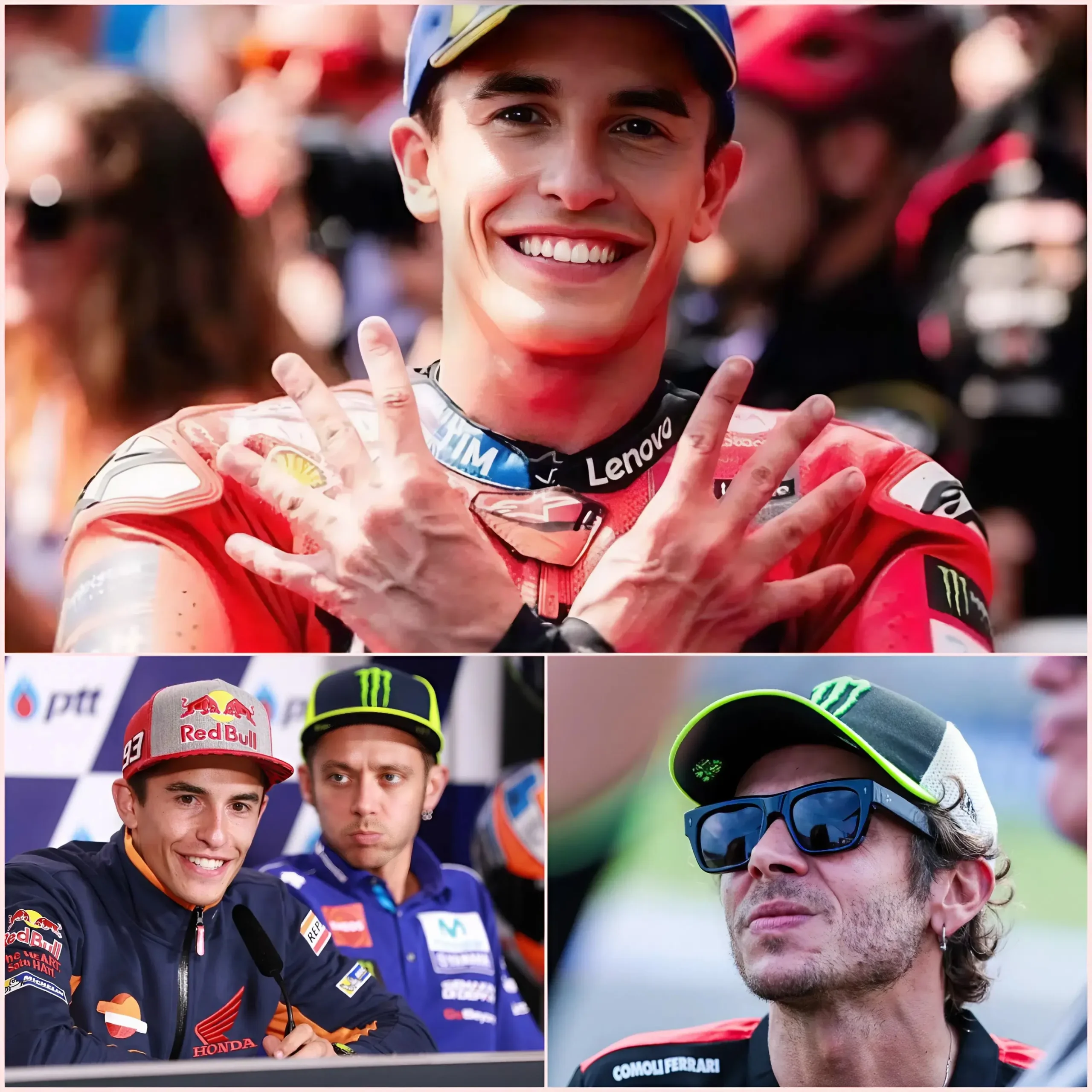 Cover Image for 🔥 “HE WILL NEVER REACH MY LEVEL” MotoGP legend Valentino Rossi has caused a stir with his blunt assessment of his long-time rival Marc Márquez. The Italian rider believes that while Márquez possesses innate talent and incredible speed, reaching the level Rossi has achieved throughout his illustrious career requires much more than that.