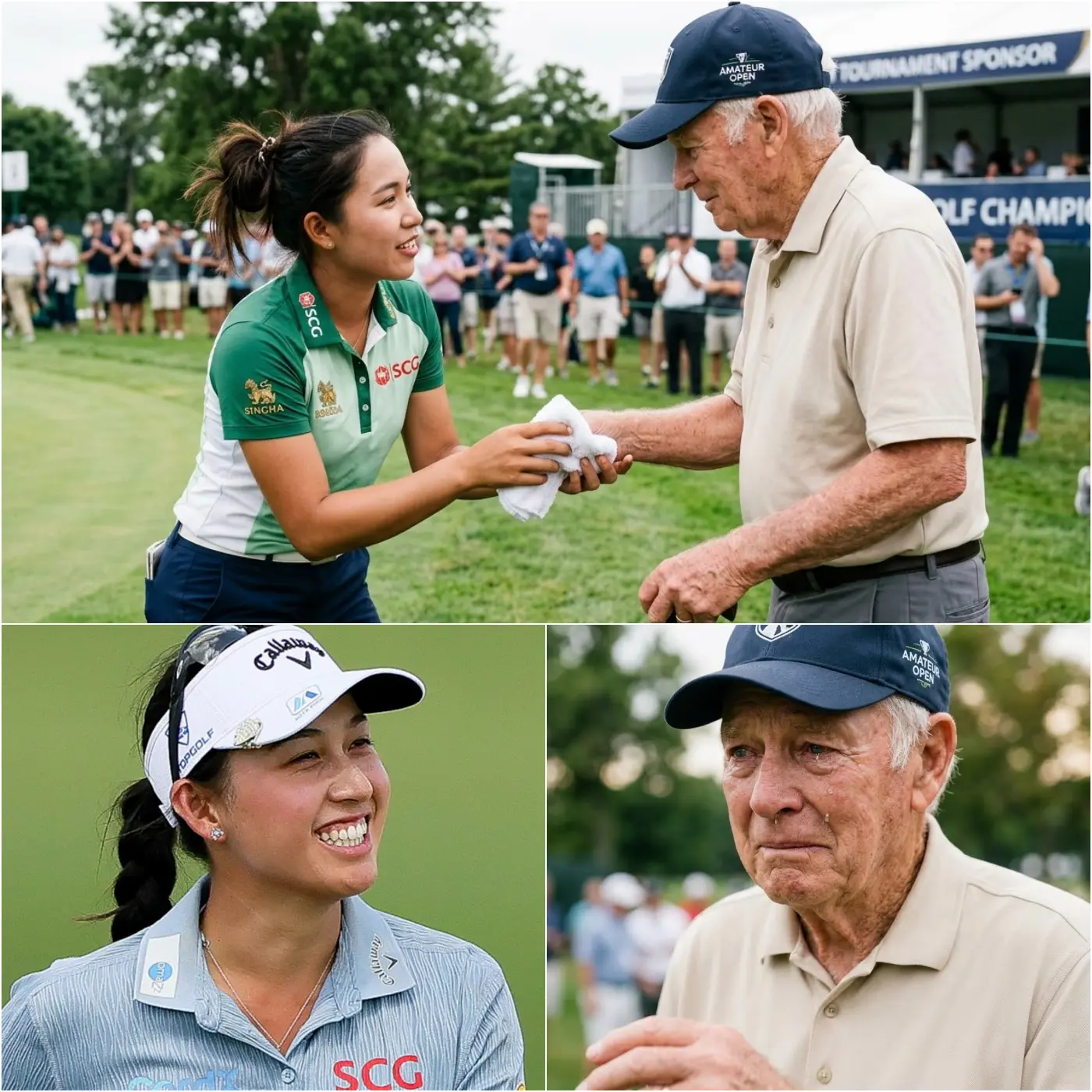 Cover Image for 🚨 TOUCHING MOMENT AT THE CME GROUP TOUR CHAMPIONSHIP 2026: Jeeno Thitikul kneels before an elderly ball boy – a scene that brought millions of fans to tears!