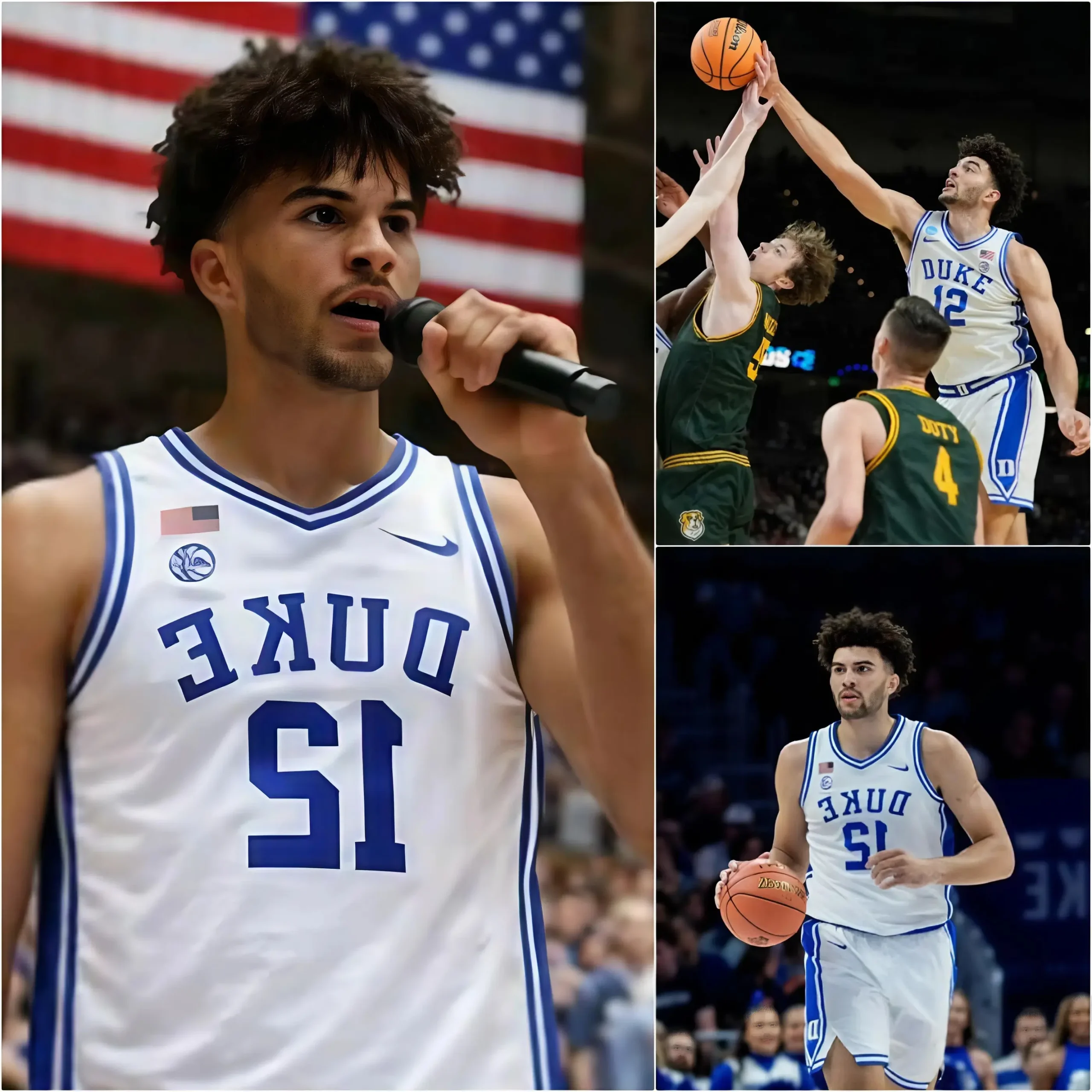 Cover Image for No one saw it coming — but the postgame moment led by Cameron Boozer brought the entire arena to tears. 🇺🇸 After helping the Duke men’s basketball secure a hard-fought 71–65 victory over the Siena men’s basketball, Cameron— known for his physical presence, relentless defense, and fierce competitive spirit — did something no one expected.