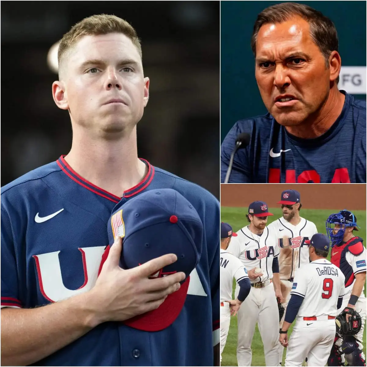 Cover Image for “GET THE HELL OUT OF HERE RIGHT NOW” – USA Baseball head coach Mark DeRosa has officially announced the permanent dismissal of a player from the U.S. men’s national baseball team