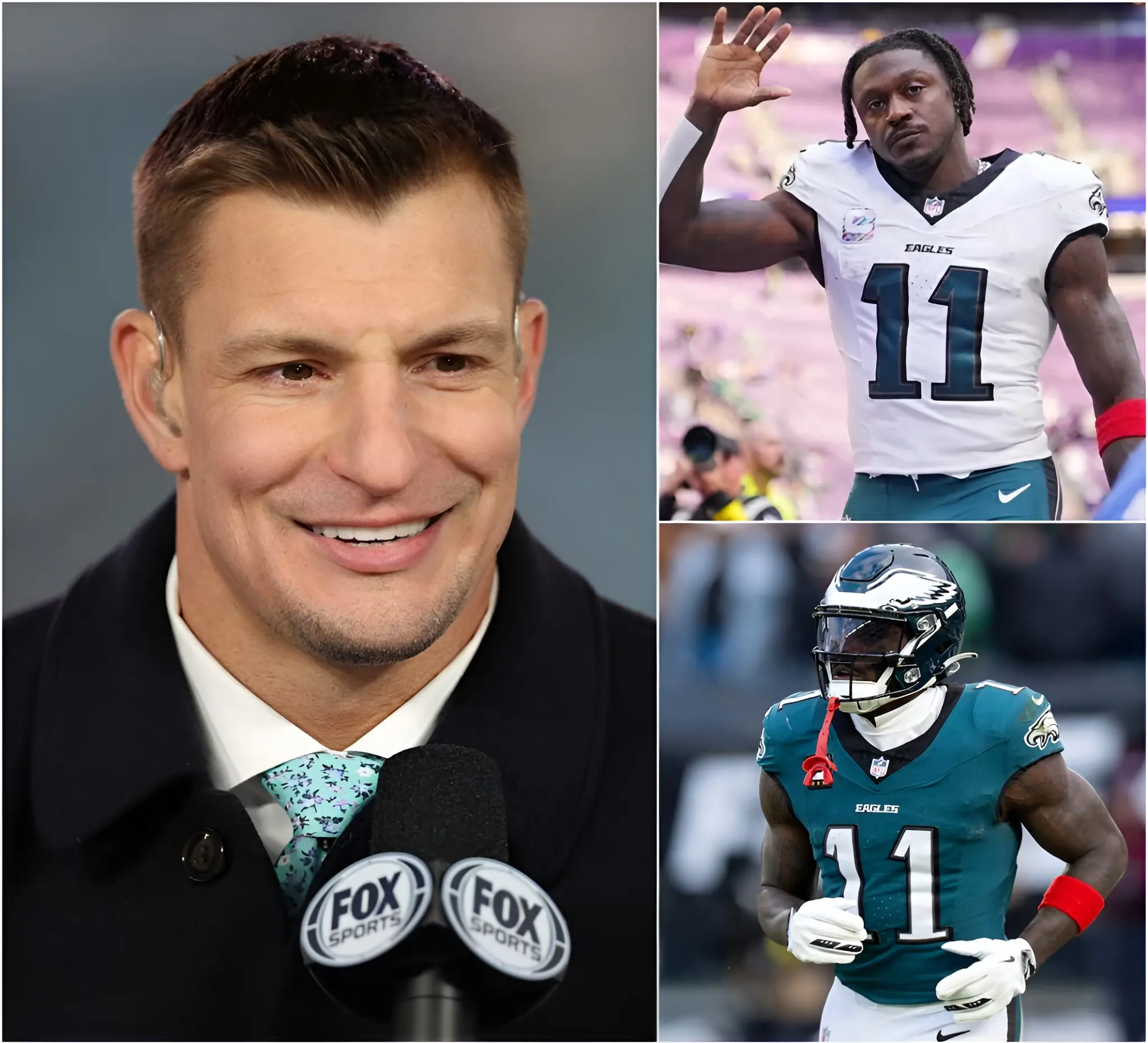 Cover Image for ⚡ FLASH NEWS: Patriots Nation is buzzing after Rob Gronkowski dropped a cryptic post that instantly sparked speculation about a potential A.J. Brown move to New England. The message was subtle, but the timing has fans and insiders connecting the dots, with many believing something could already be happening behind the scenes.