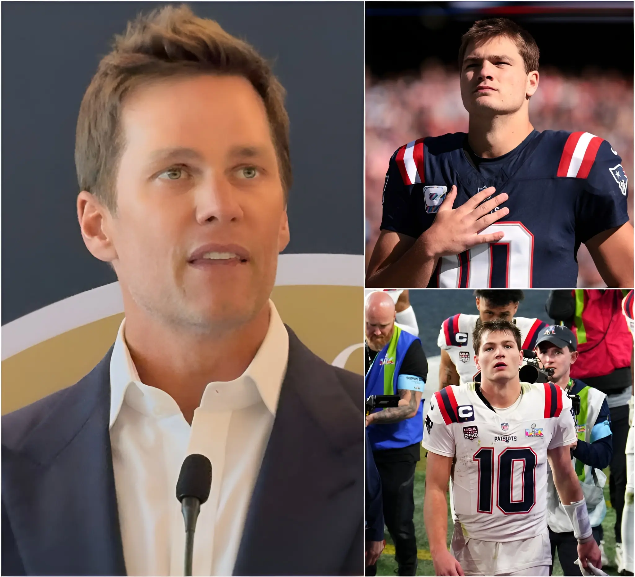 Cover Image for “Trust me, this kid is going to be a legend in New England!” Tom Brady said when asked about Drake Maye, seeing in him the same fire that once built a dynasty. According to the GOAT, the Super Bowl LX loss isn’t something to fear