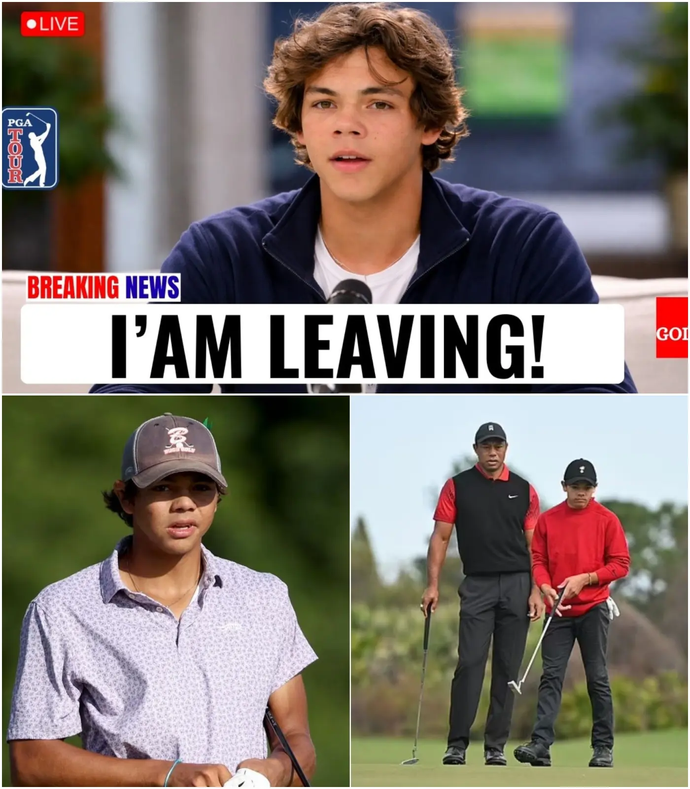 Cover Image for SHOCKING ANNOUNCEMENT!🔴 Charlie Woods QUITS Golf – The Pressure of His Father’s Legacy Becomes Too Much!