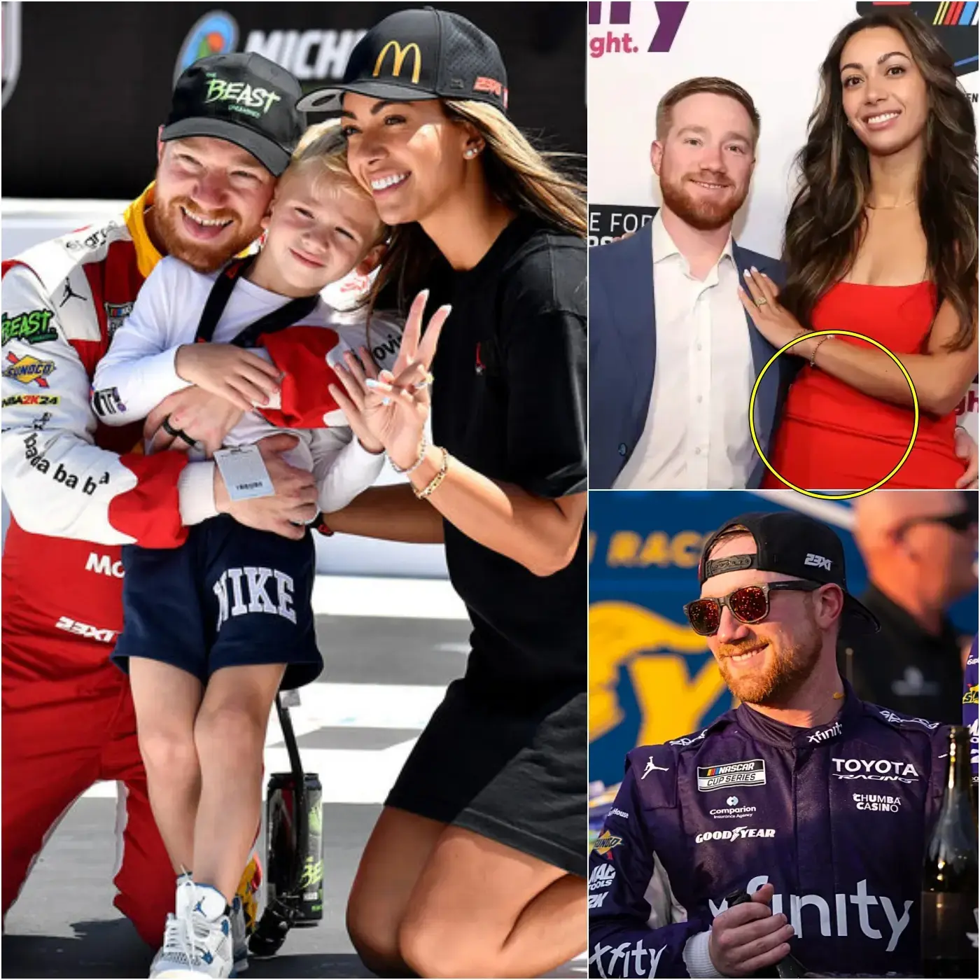 Cover Image for GOOD NEWS: Tyler Reddick and his wife Meredith Reddick surprised everyone last night by ANNOUNCING they are expecting their third child, and she also revealed the baby’s gender, much to the delight of NASCAR fans 🤰👼.