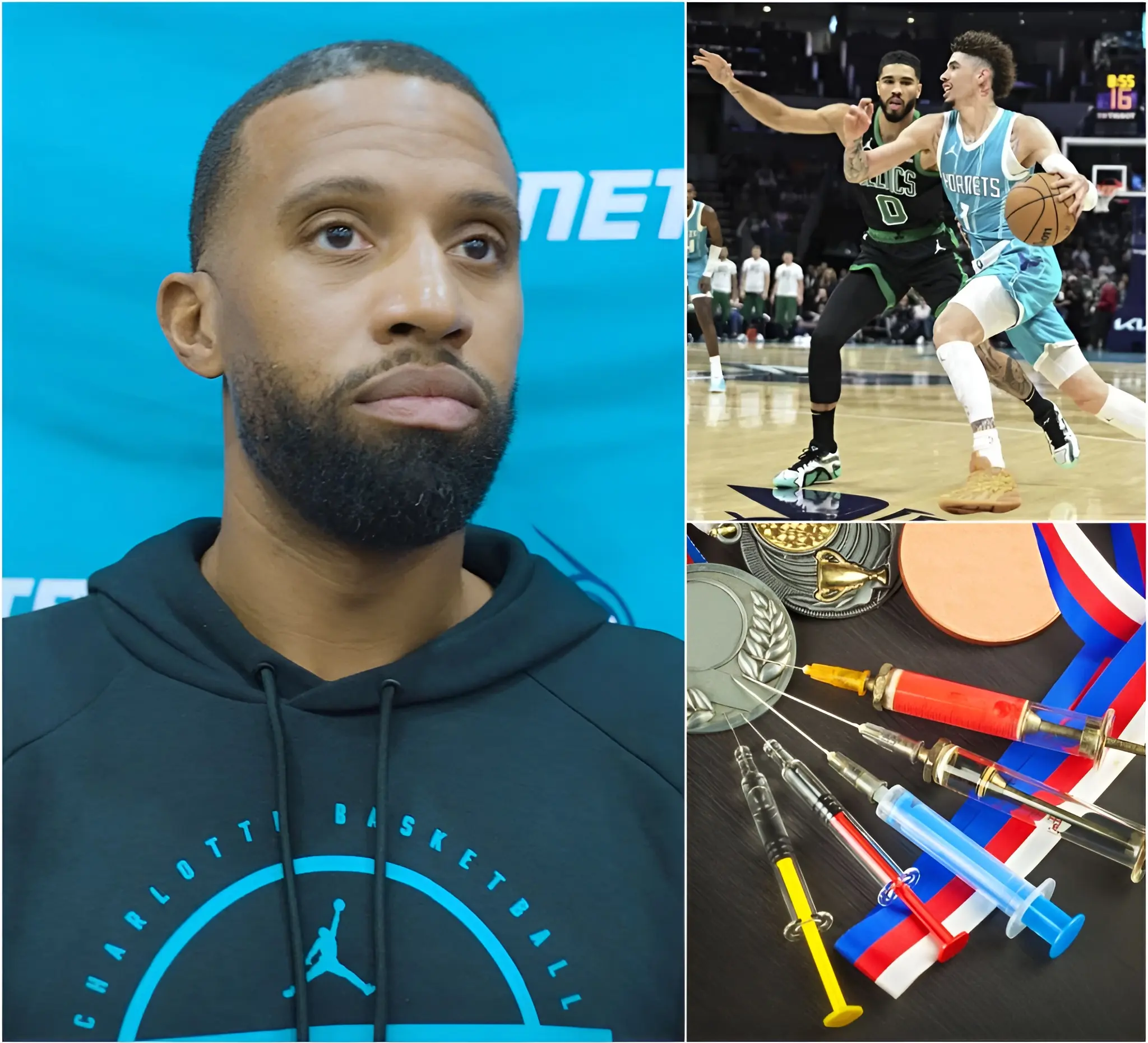 Cover Image for BREAKING NEWS: Ahead of the upcoming Celtics vs. Hornets game, Hornets Head Coach Charles Lee has requested that the NBA conduct doping tests on three Celtics players. Lee claims that their recent performances have been “inexplicable” and has raised concerns about possible irregularities