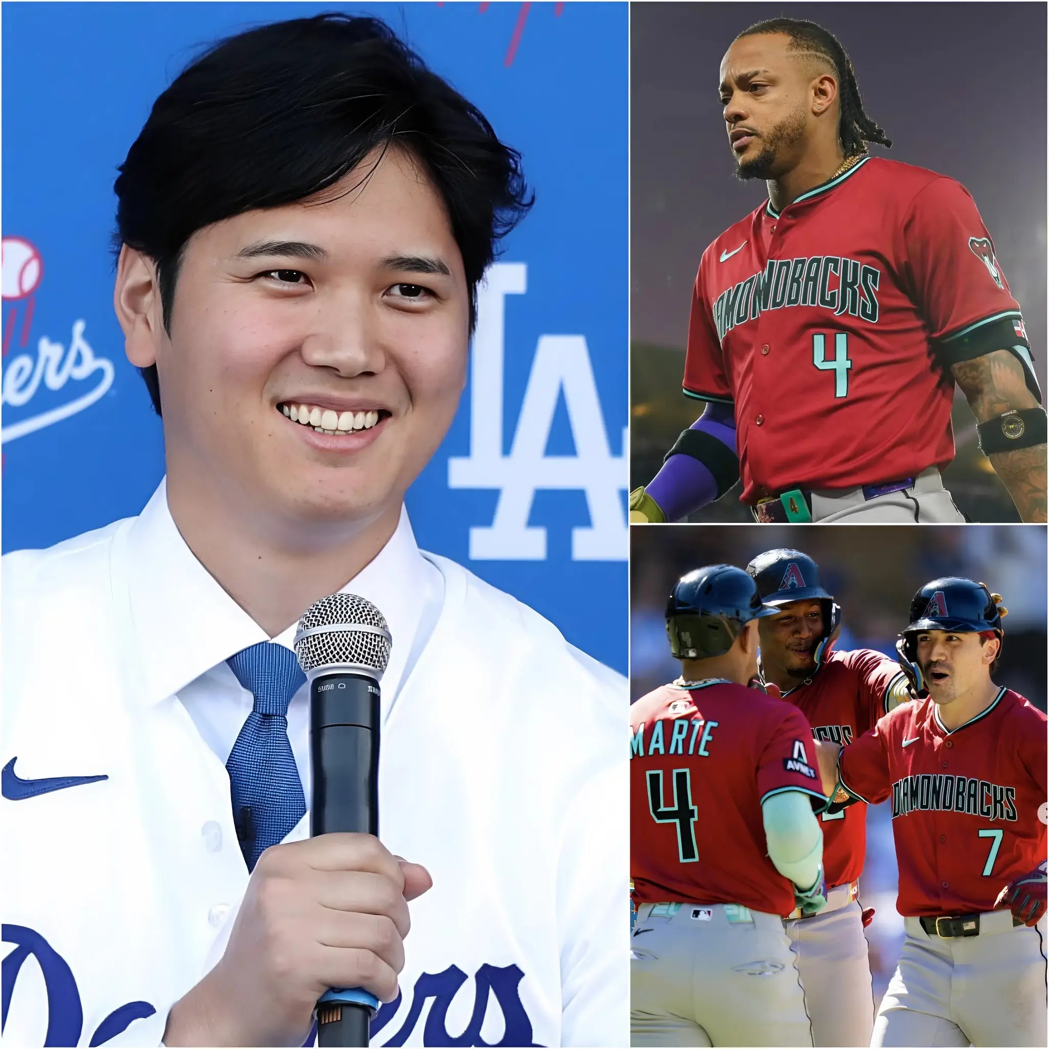 Cover Image for TOTAL CHAOS AT DODGER STADIUM: Corbin Carroll and Ketel Marte have each been fined $200,000 and suspended for one game for unsportsmanlike conduct