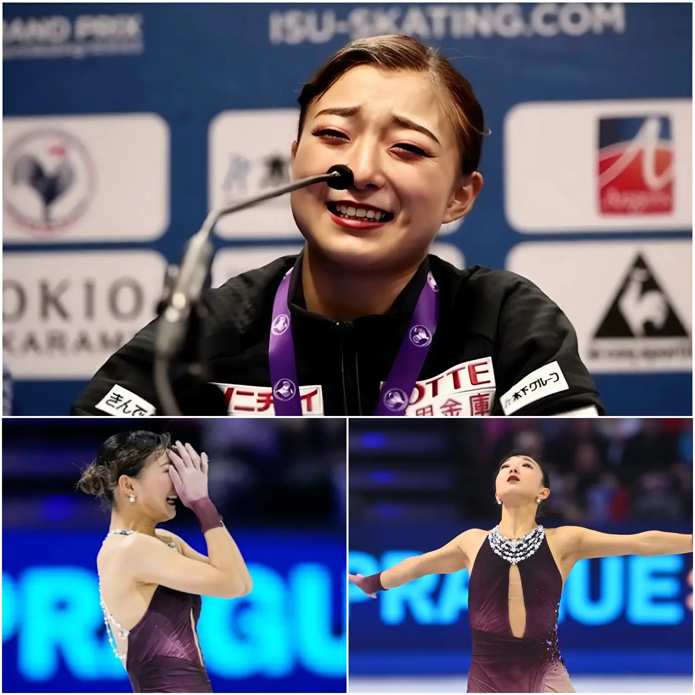 Cover Image for 💔 The final tears on ice… Kaori Sakamoto had just delivered a breathtaking performance, scoring 238.28 and all but securing the gold medal as the arena erupted in applause.