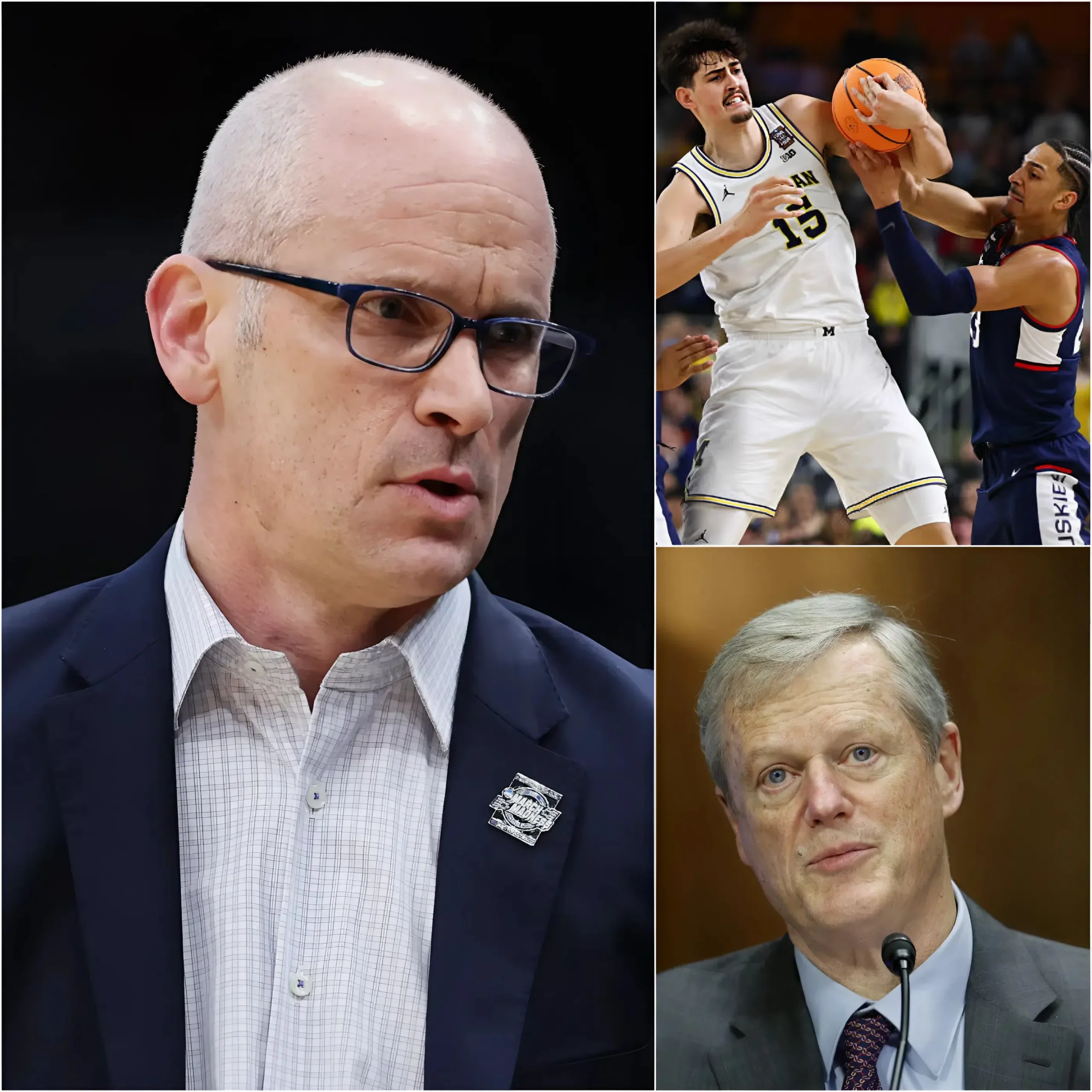 Cover Image for 🚨“MICHIGAN CHEATED OUTRIGHT!”Still seething from the painful 63-69 loss to the Michigan Wolverines at Lucas Oil Stadium, UConn Huskies head coach Dan Hurley erupted in rage