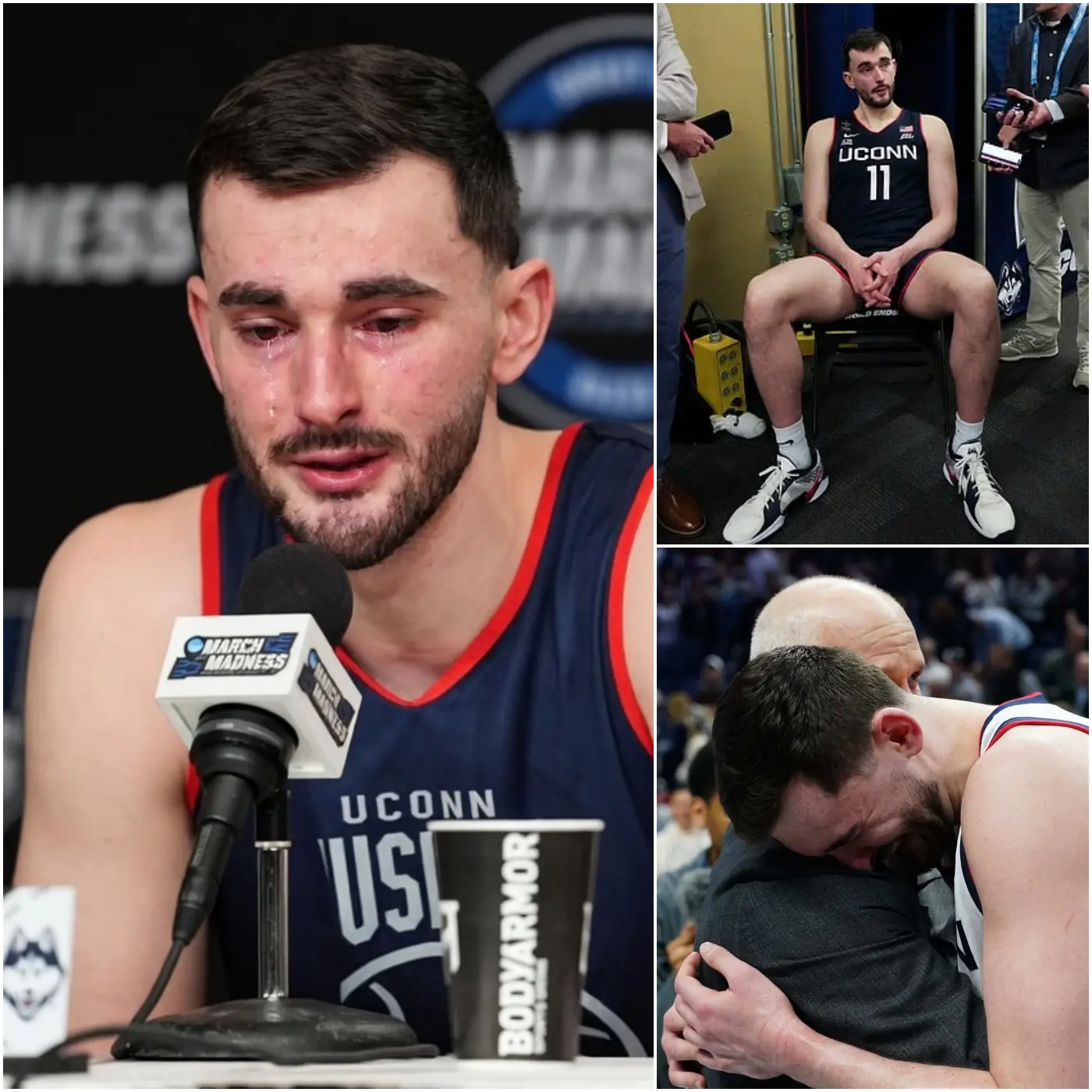 Cover Image for đ TEARS IN NCAA HISTORY: Alex Karaban broke down in tears during an emotional confession, âI canât take