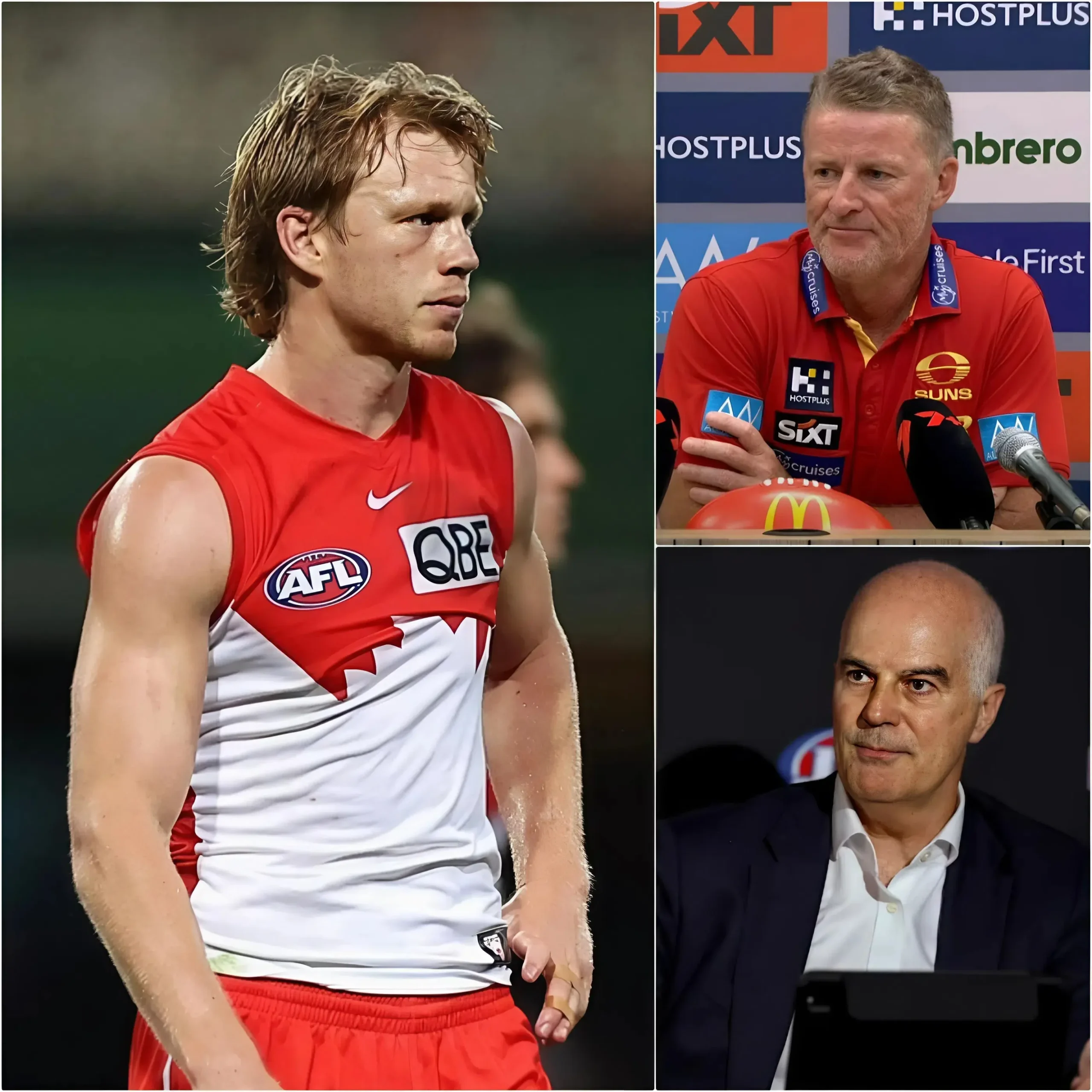 Cover Image for BREAKING NEWS: Gold Coast Suns head coach Damien Hardwick shocked everyone when he submitted a request to the AFL president asking for a special doping test to be carried out on captain Callum Mills before the upcoming match.