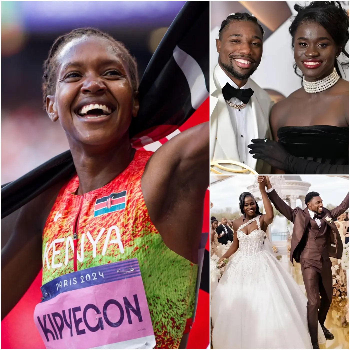 Cover Image for Faith Kipyegon Caused A Stir In The Athletics World After Sending A Special Wedding Congratulatory Message To Noah Lyles And Junelle Bromfield Shortly After Their Big Day.