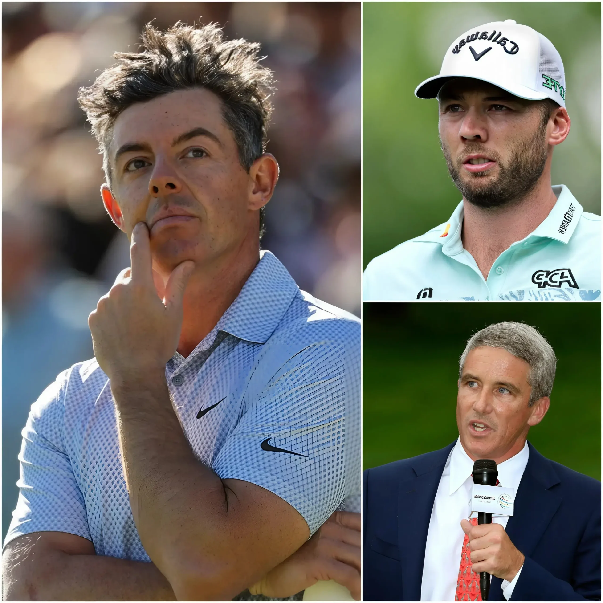 Cover Image for SHOCKING REVELATION 🚨 Golfer Sam Burns has just been penalized -5 points by the Professional Golf Association (PGA) after Rory McIlroy exposed his cheating and rule-breaking behavior to gain an advantage in the second round of the 2026 Masters, sending shockwaves through the golf world.