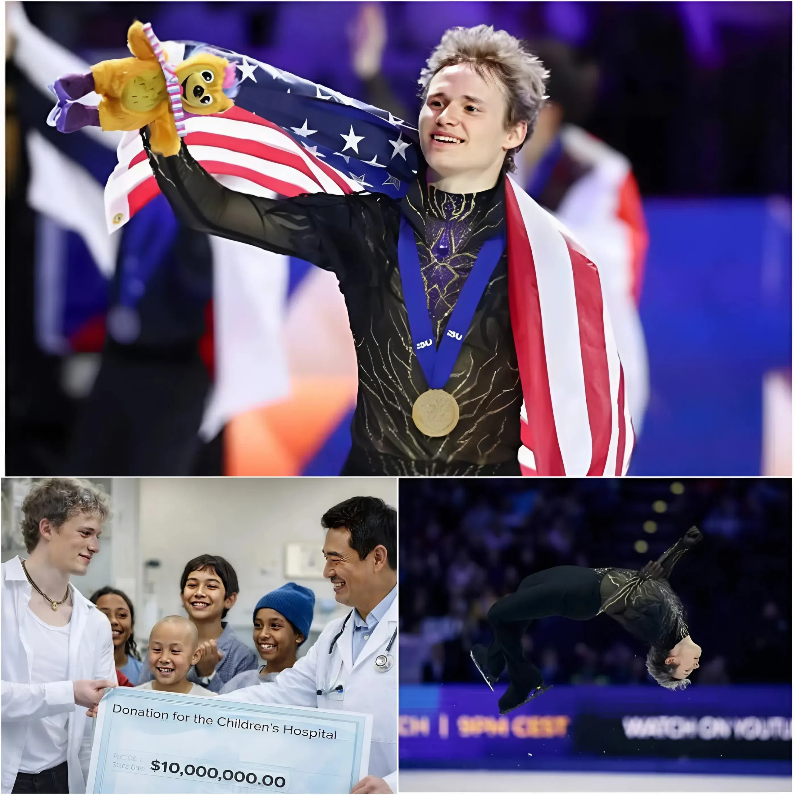 Cover Image for ❤️ GOOD NEWS: Ilia Malinin MOVES HEARTS by Donating Millions to Children. World-class figure skating star Ilia Malinin has warmed the hearts of the sports community by deciding to donate his entire $10 million prize money to a children’s hospital. This contribution will offer a lifeline of hope to children battling serious illnesses whose families cannot afford the cost of treatment.