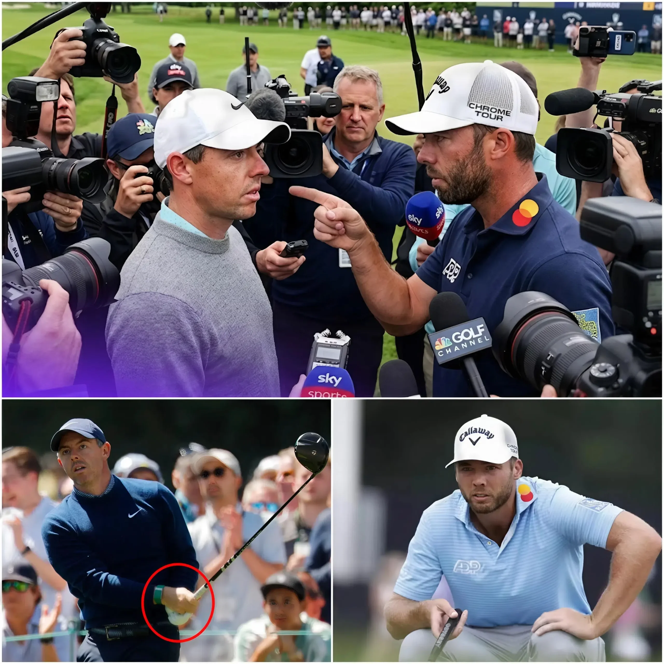 Cover Image for 🚨 TENSE SITUATION AT AUGUSTA: Sam Burns Accuses Rory McIlroy of Cheating, Claims He Concealed a Rangefinder in His Golf Ball During the Second Round. Referees Confiscate McIlroy’s Equipment for Special Examination, Revealing Banned Technology and Threatening to Derail His Career. Full Details Below 👇👇