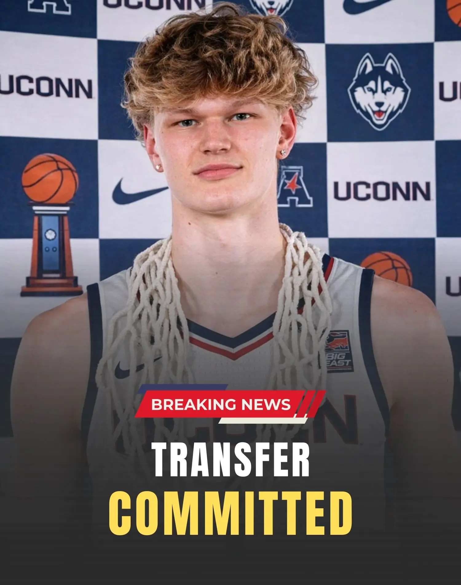 Cover Image for 🚨BREAKING NEWS: A five-star center has shocked the college basketball world by officially committing to the UConn basketball.