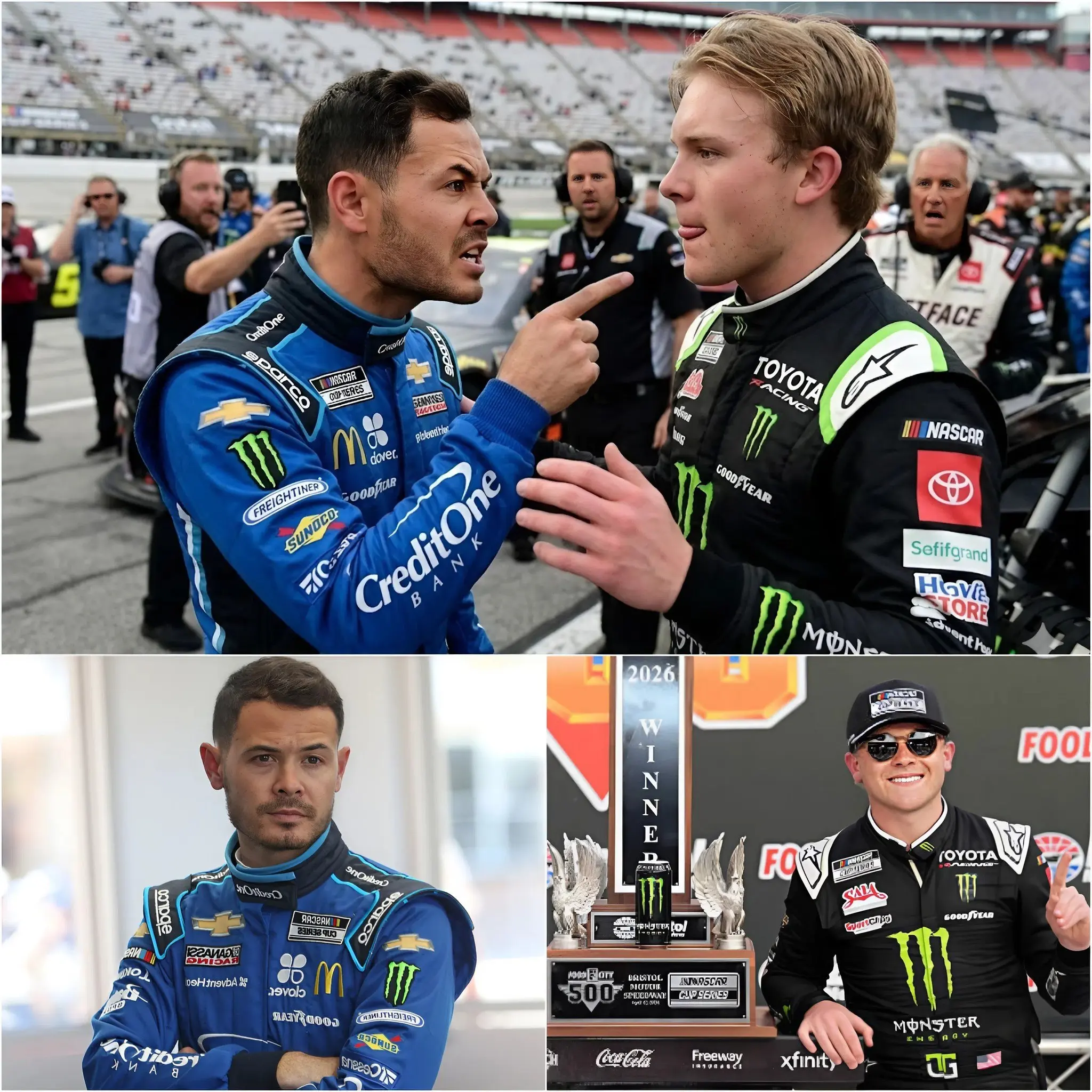 Cover Image for 🔥 CONTROVERSY ERUPTS IN NASCAR: “IT’S UNBELIEVABLE — THEY LET A 23-YEAR-OLD KID CHEAT AND WIN!” K