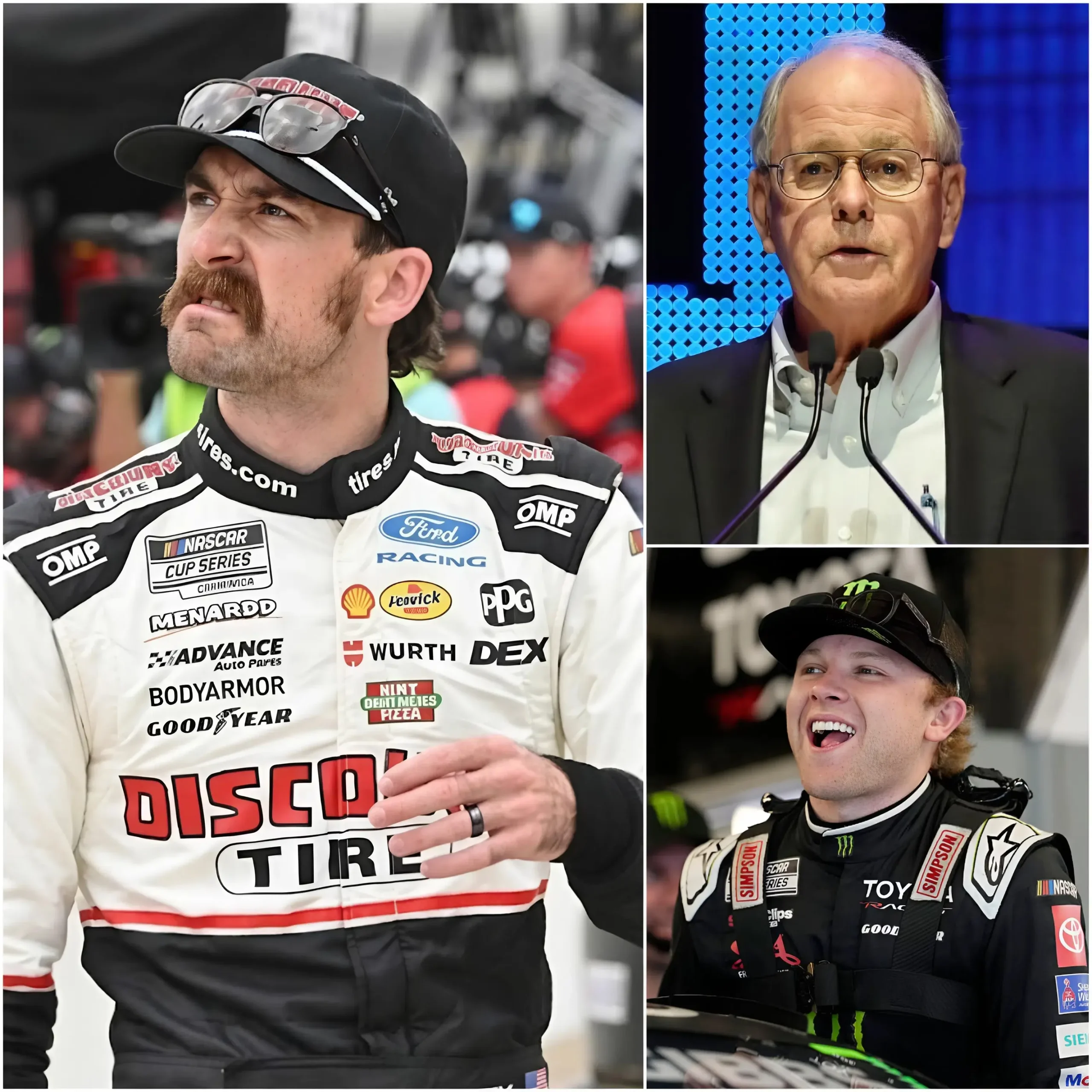 Cover Image for 🚨 “IF NASCAR wanted Ty Gibbs to win, then what was the point of holding the race?” Ryan Blaney angrily criticized the situation in front of the media after the controversial race, accusing NASCAR of “turning a blind eye” to the cheating that helped the 23-year-old driver win.