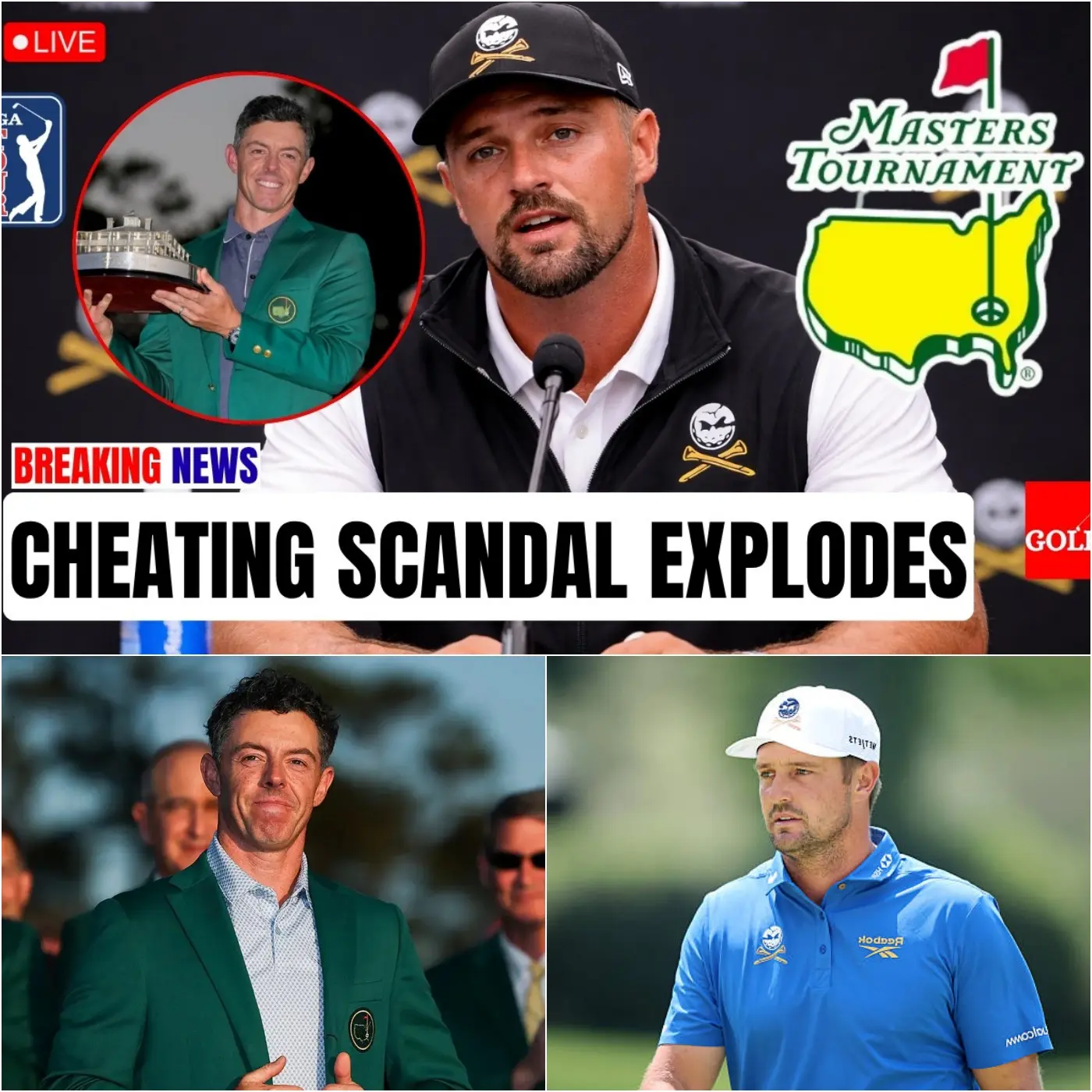 Cover Image for 🚨 CONTROVERSY ERUPTS AFTER MASTERS: “TACTICS” OR “UNFAIR ADVANTAGE”? After the Masters, Bryson DeChambeau openly criticized Rory McIlroy, calling his preparation “disrespectful” and implying he exploited the system to gain an advantage; the incident quickly went viral. Just minutes later, Rory McIlroy responded with 15 cold, sharp words that silenced and embarrassed Bryson DeChambeau.