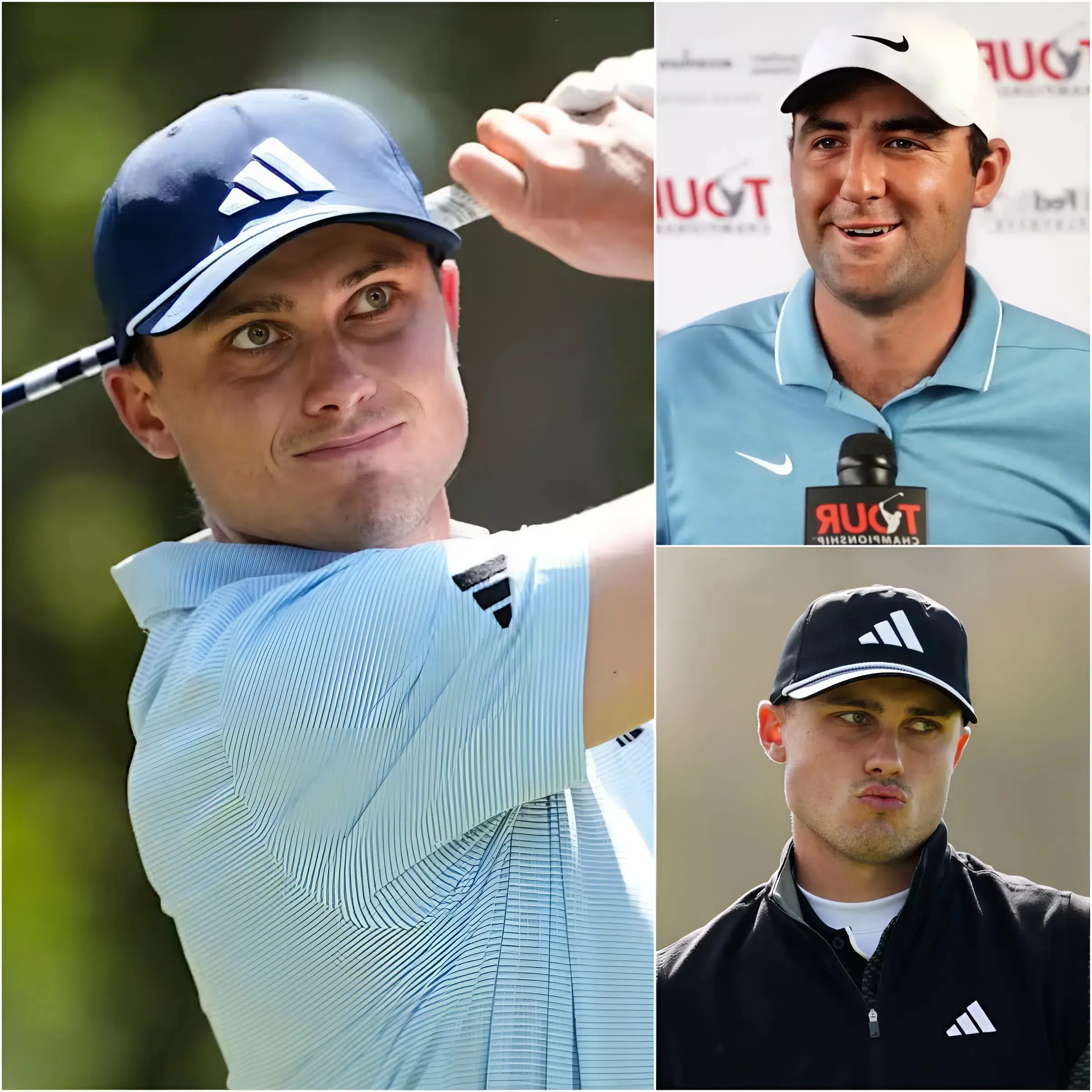 Cover Image for I’ll make him my hound,” Ludvig Åberg boldly declared, directly targeting Scottie Scheffler as he continued to shock with his leading position and record-breaking performance after two rounds, but Scheffler’s immediate and cold response embarrassed Ludvig Åberg and extinguished his enthusiasm. – Copy