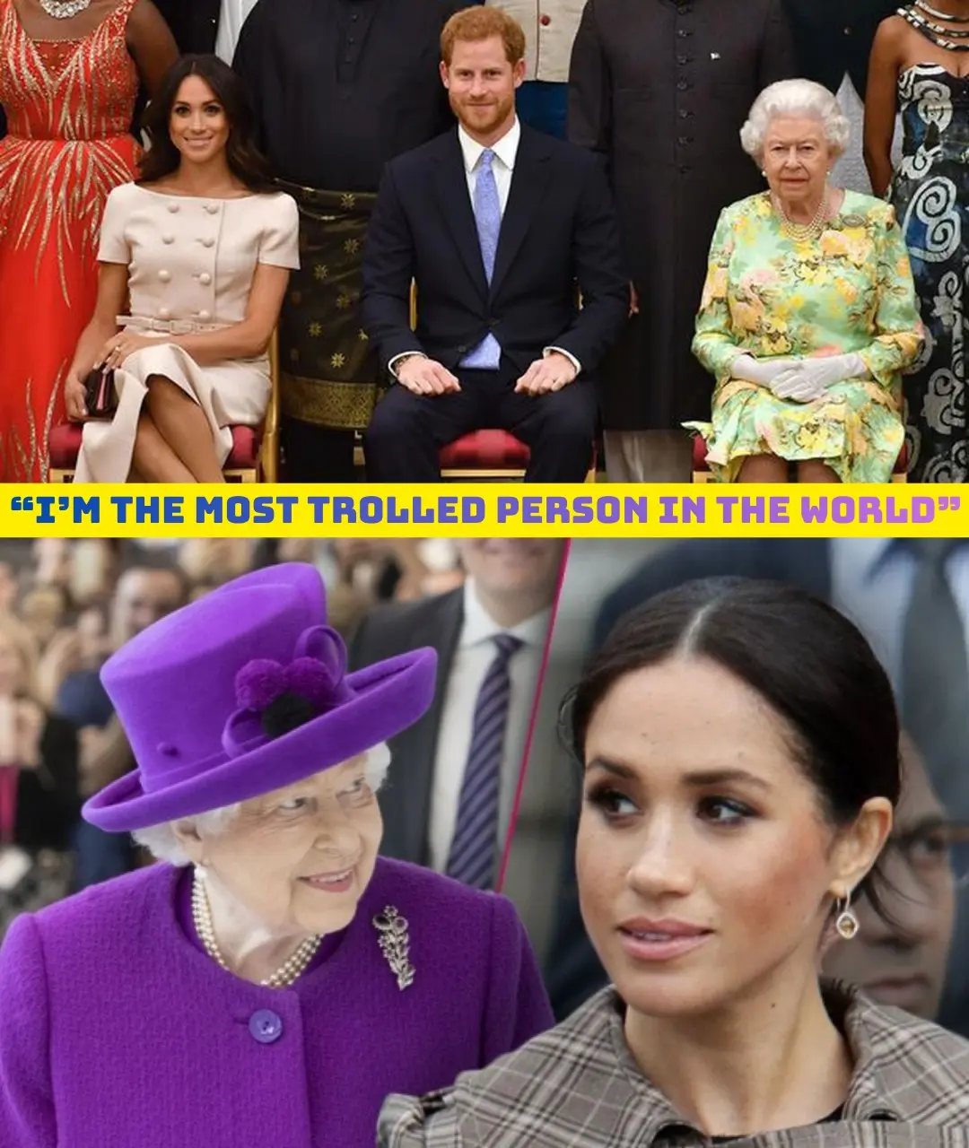 Cover Image for MEGHAN MARKLE’S SHAMELESS HYPOCRISY UNMASKED – While Crying “I’m the Most Trolled Person in the World,” She Brutally Mocked Queen Elizabeth II on Global TV – Harry Just Sat There Smirking as She Turned Royal Protocol Into a Laughing Stock!