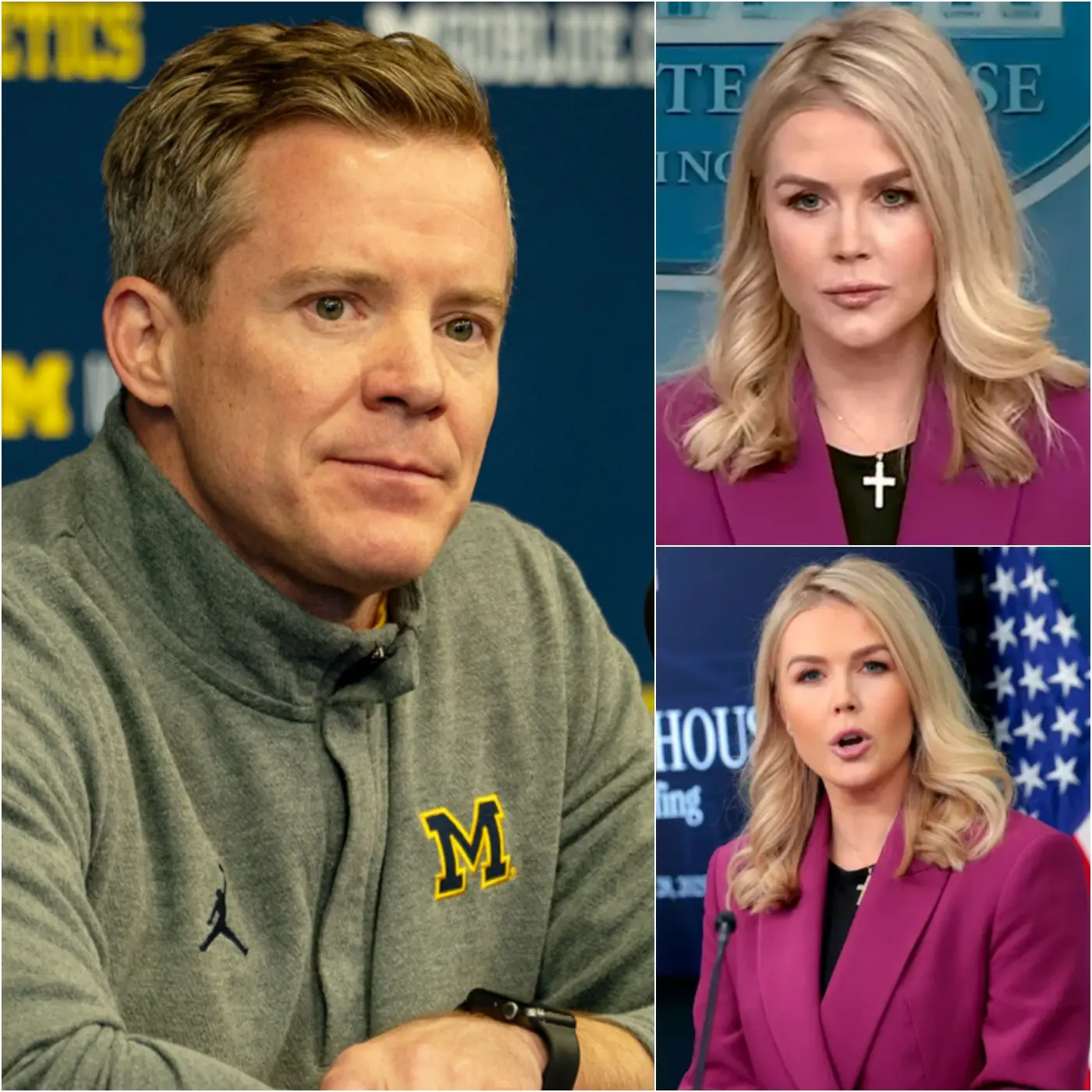 Cover Image for “HE’S JUST A BASKETBALL COACH.” That was the remark Karoline Leavitt delivered—seconds before the studio fell into a stunned hush, and Dusty May, head coach of the Michigan Wolverines men’s basketball program