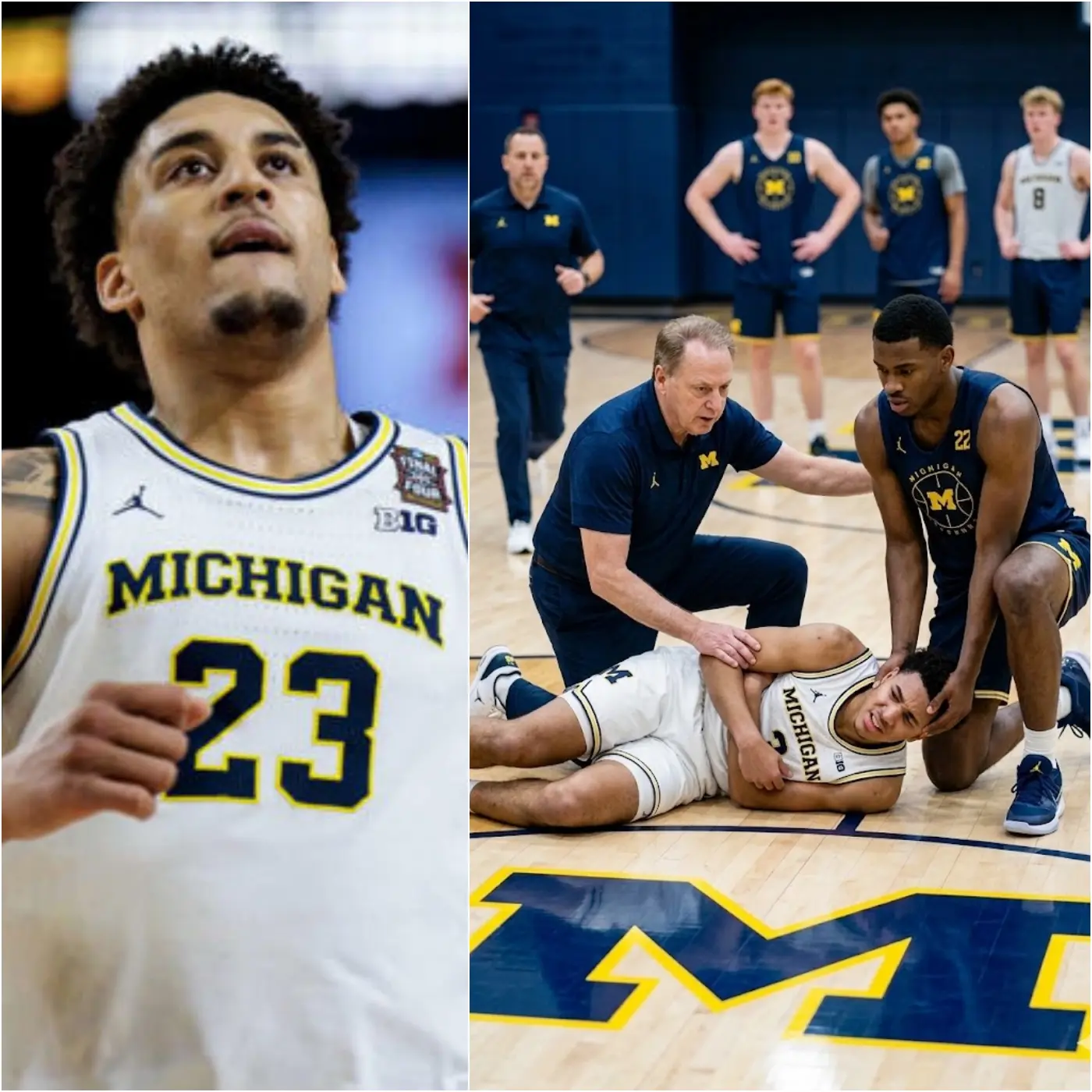 Cover Image for URGENT INFORMATION: Michigan Wolverines men’s basketball star Yaxel Lendeborg was reported to have suddenly fallen during a team practice session.