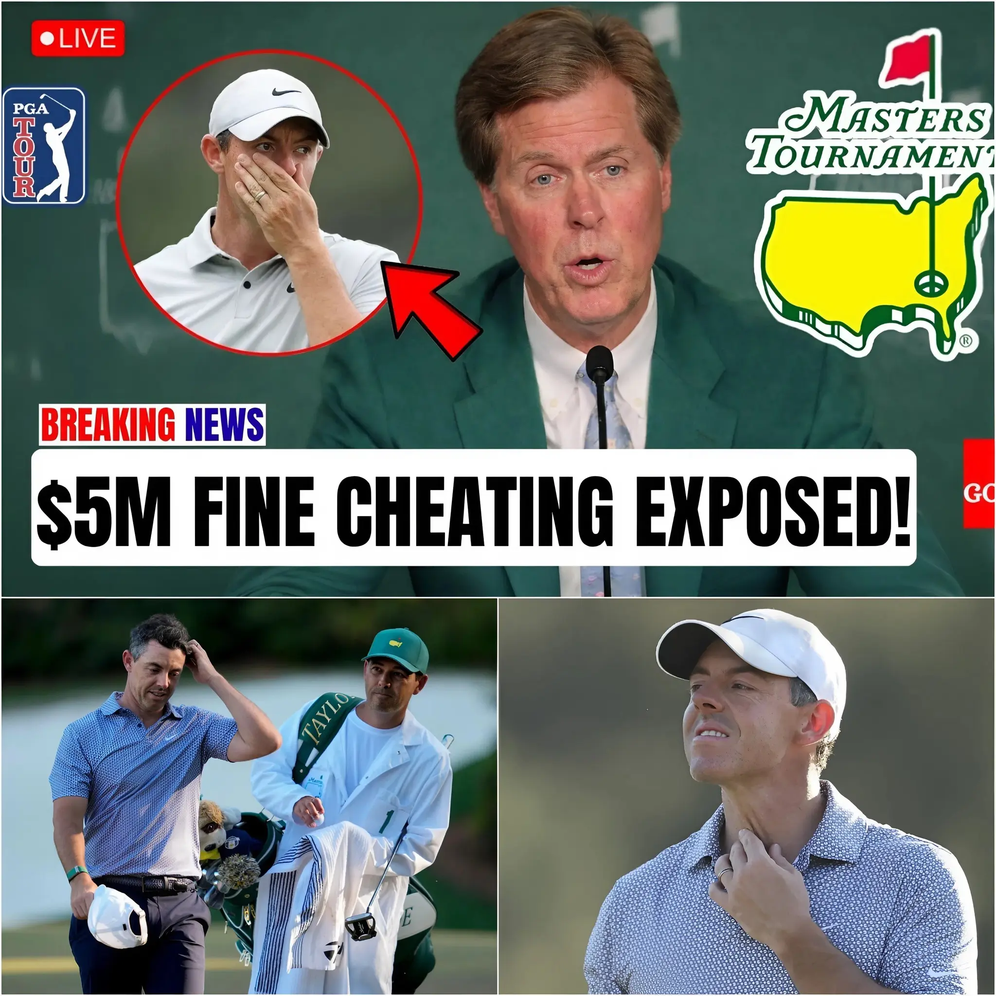 Cover Image for 🚨 PGA TOUR EXPLODES! Rory McIlroy HIT with $5M FINE After The Masters — Chaos ERUPTS!