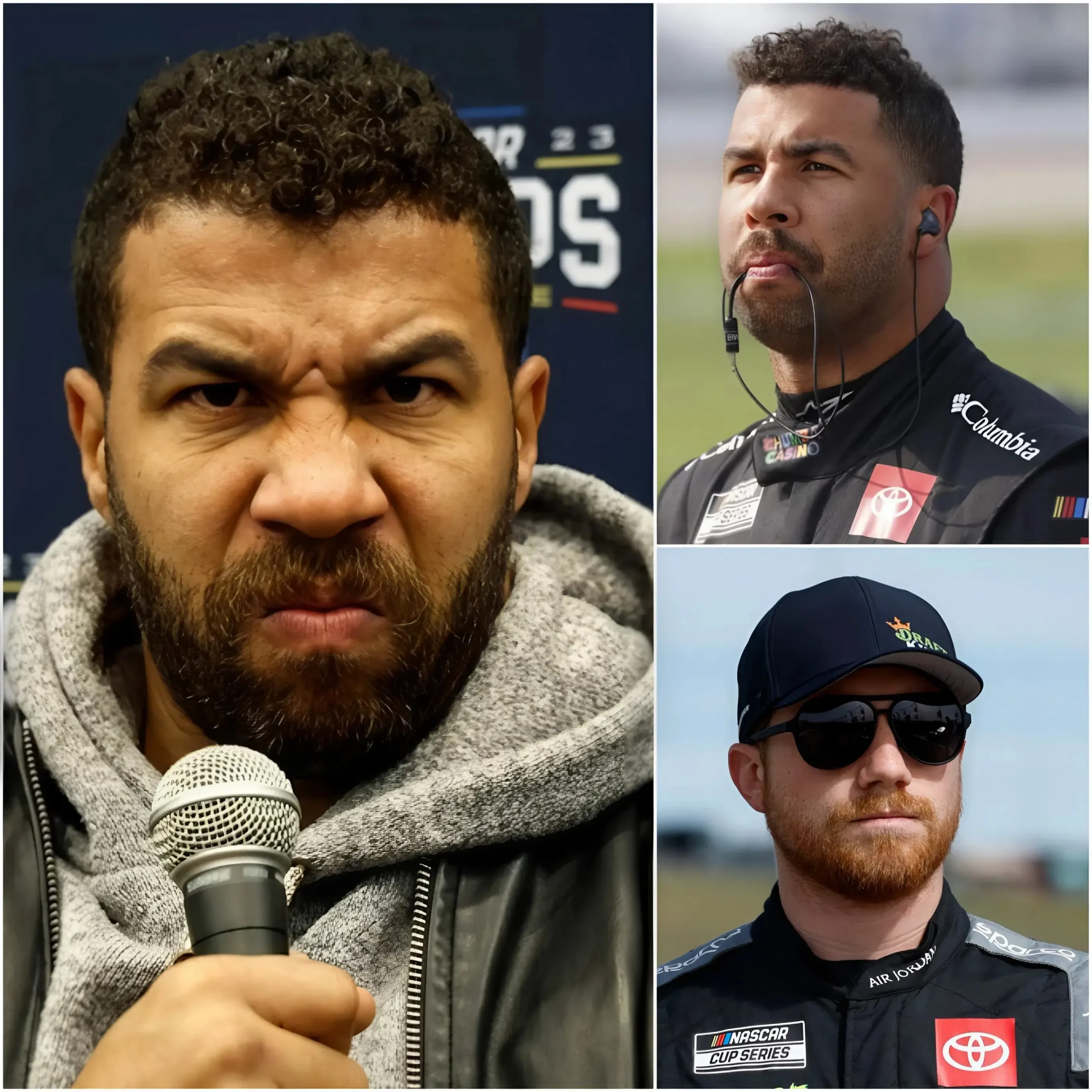Cover Image for 😡 “I’M NOT YOUR PUNCHING BAG!” — Bubba Wallace lashes out at Tyler Reddick immediately after the NASCAR Cup Series race in Kansas, accusing him of making an “illegal pass” that cost Wallace a crucial advantage in the final moments.