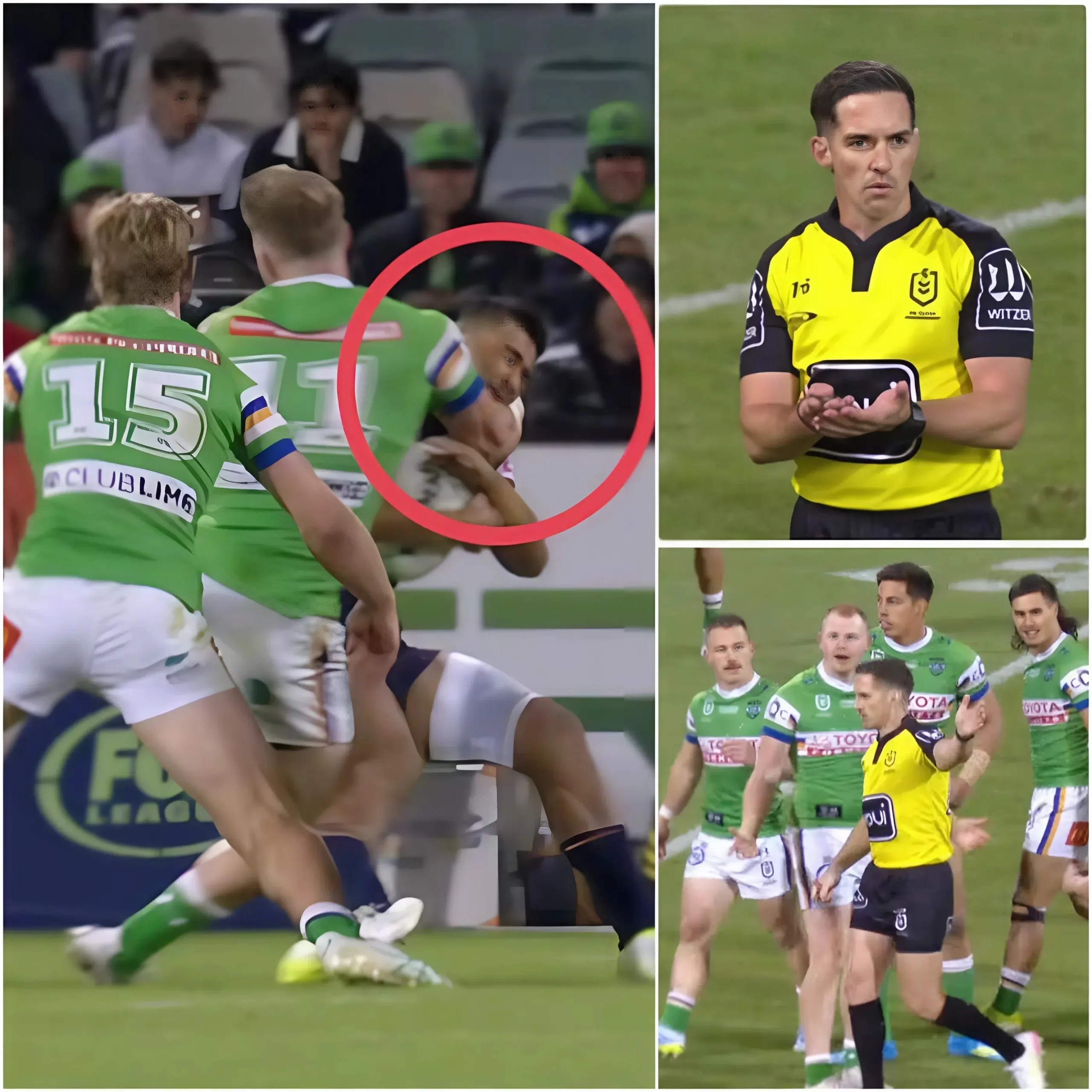 Cover Image for 🔥BREAKING NEWS: The entire five-person officiating crew from the Melbourne Storm vs. Canberra Raiders match has been suspended pending investigation after the NRL Referees Elite Performance committee identified a series of controversial calls that appeared to consistently disadvantage Melbourne Storm.