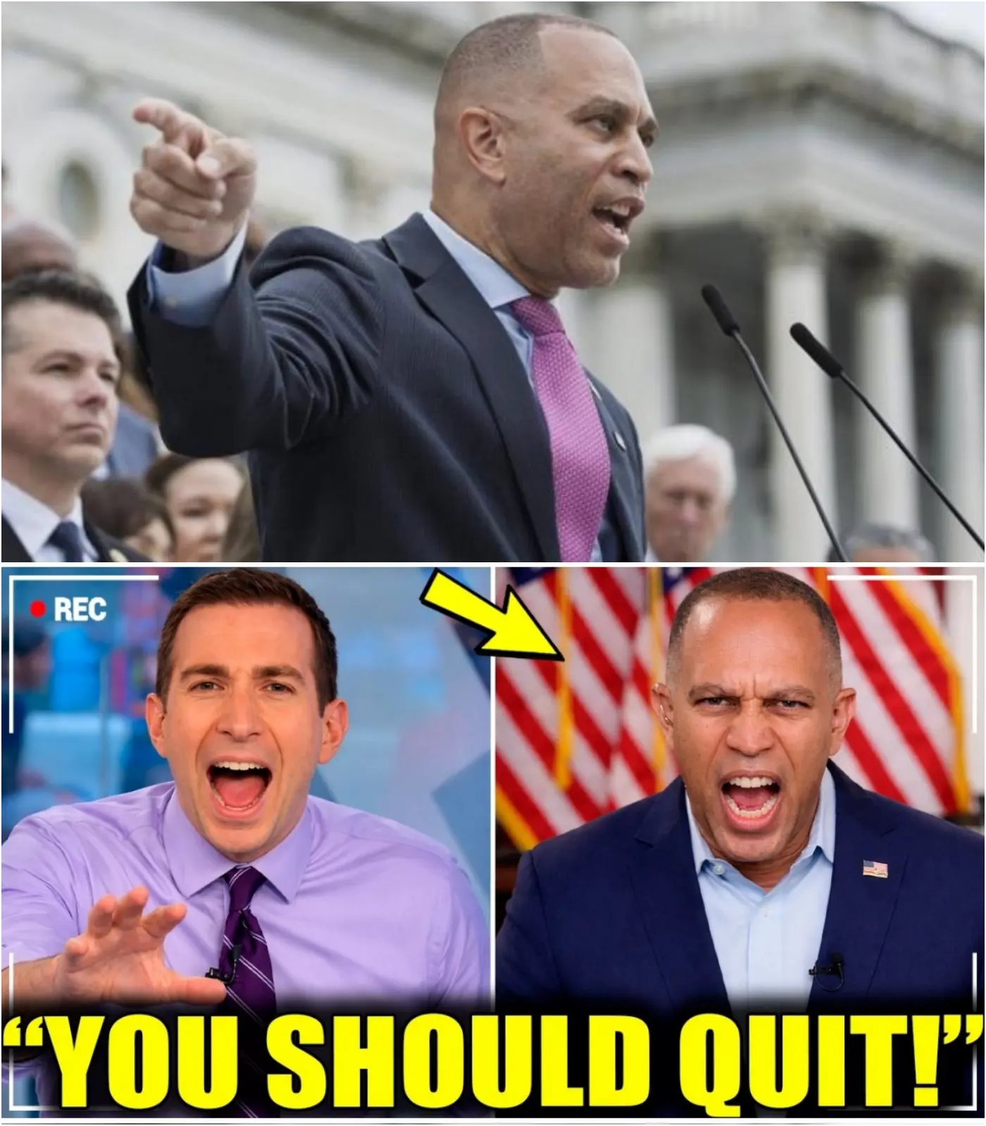Cover Image for A CNBC host brought the program to a halt, placing Hakeem Jeffries under sharp public scrutiny over what was framed as a failure to stand by the very citizens he represents.