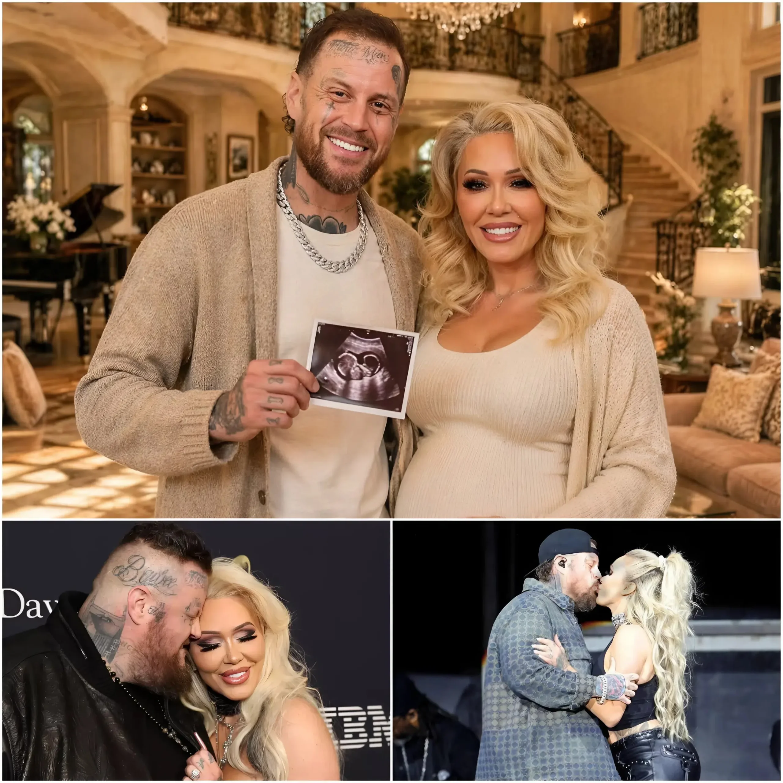 Cover Image for “Jelly Roll and Bunnie XO have received the happy news that they are eight weeks pregnant with twins. The sex of the babies has also been happily revealed…💙💗