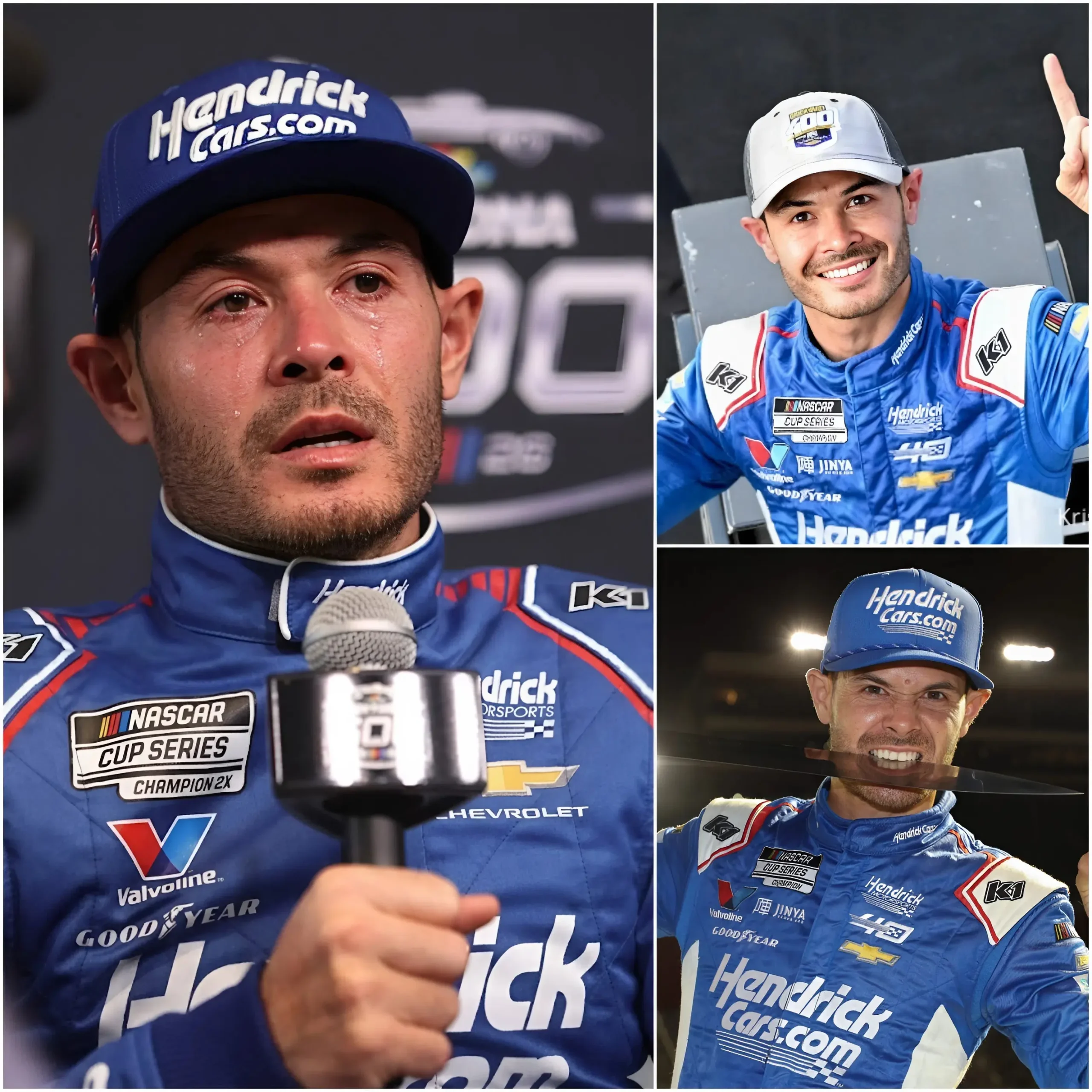 Cover Image for 🛑 ‘IT’S ALL OVER…’ — In a stunning and emotional announcement, Kyle Larson has confirmed he is stepping away from the NASCAR Cup Series 😱🏁. The star driver—who has faced a turbulent 2026 season filled with setbacks, mounting pressure, and relentless criticism—appeared visibly shaken as he struggled to hold back tears in front of the media 💔.